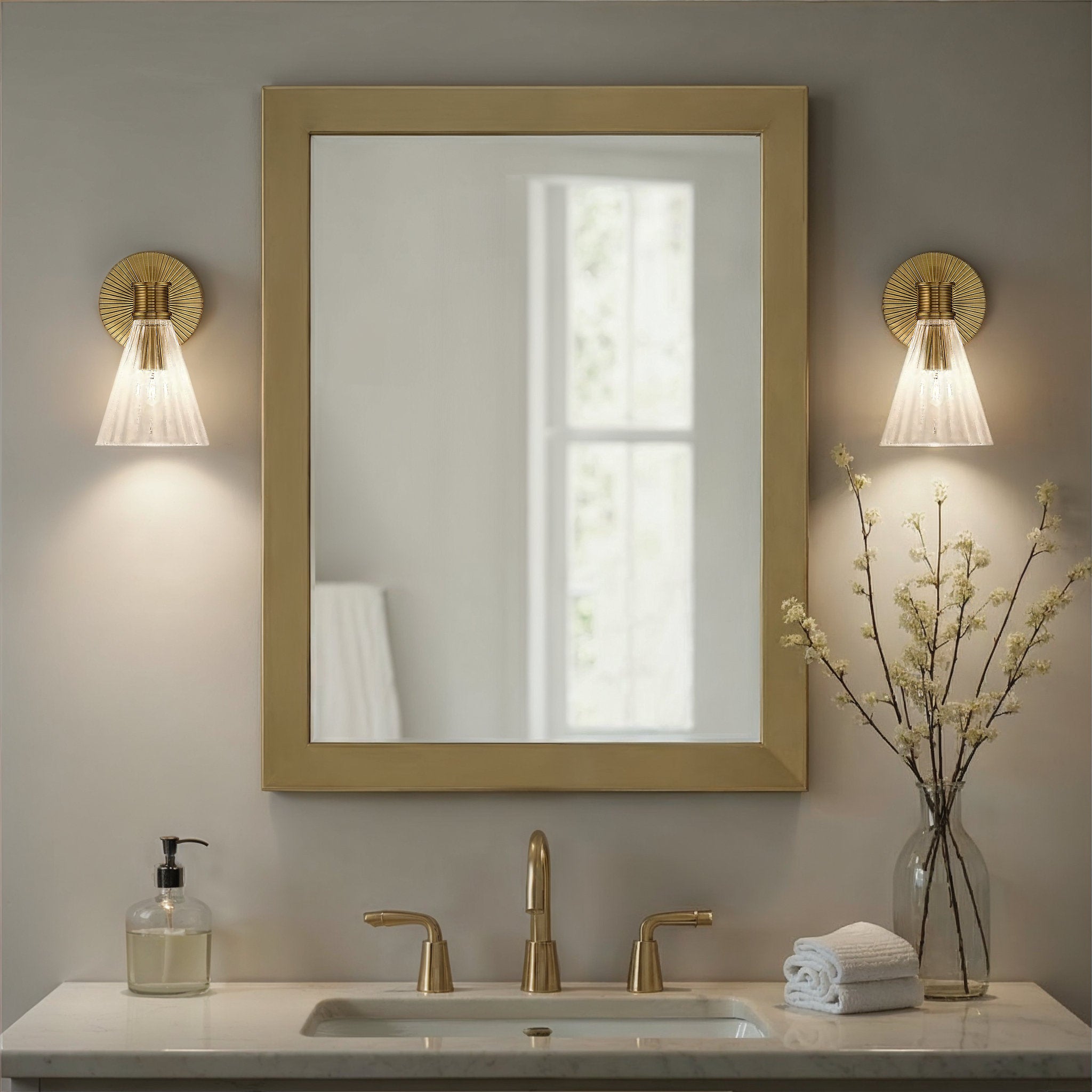 Lotus 5.5'' Luxe Gold Sconce Gold 5.5"W x 9.5"H x 7.5"D