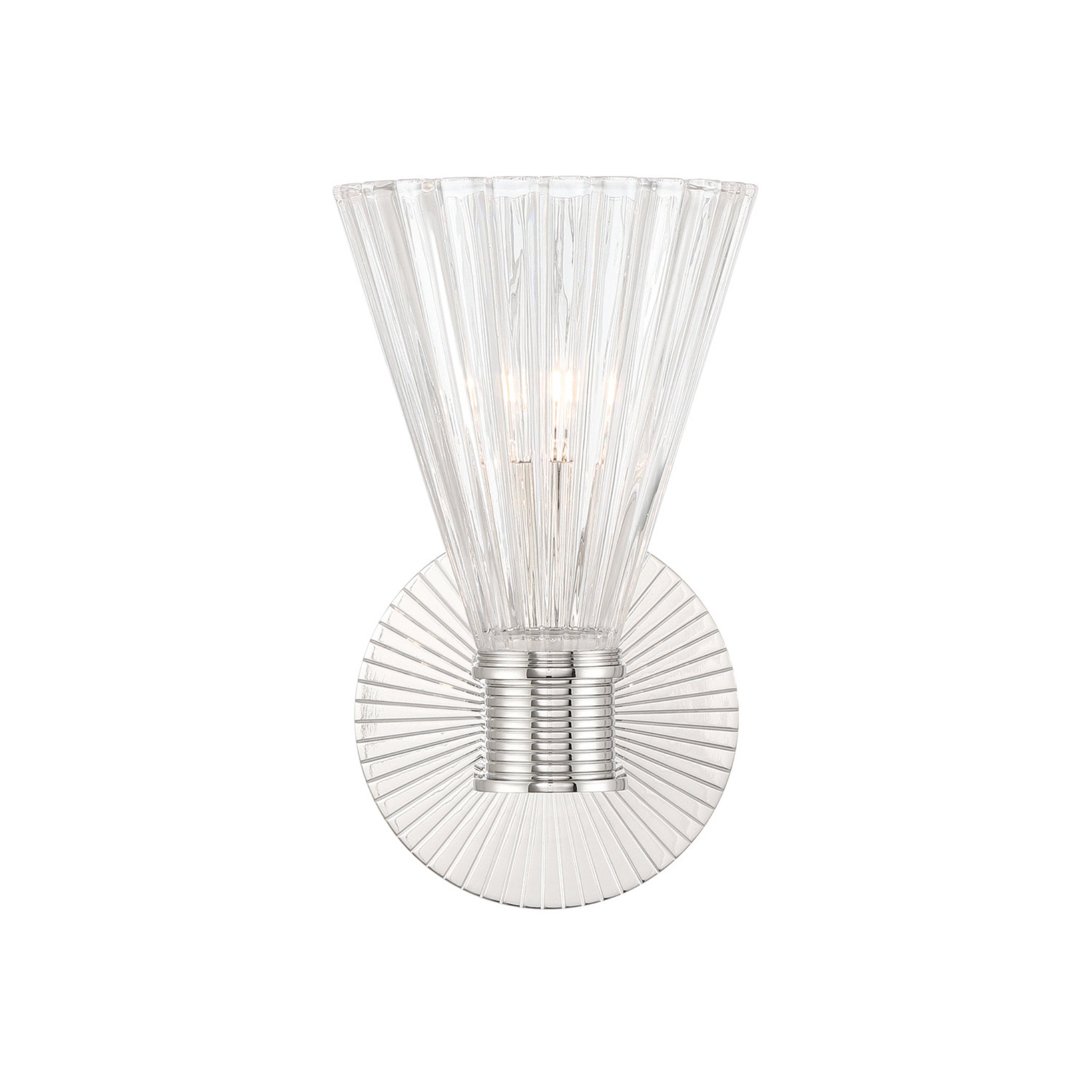 Lotus 5.5'' Polished Nickel Sconce Silver 5.5"W x 9.5"H x 7.5"D