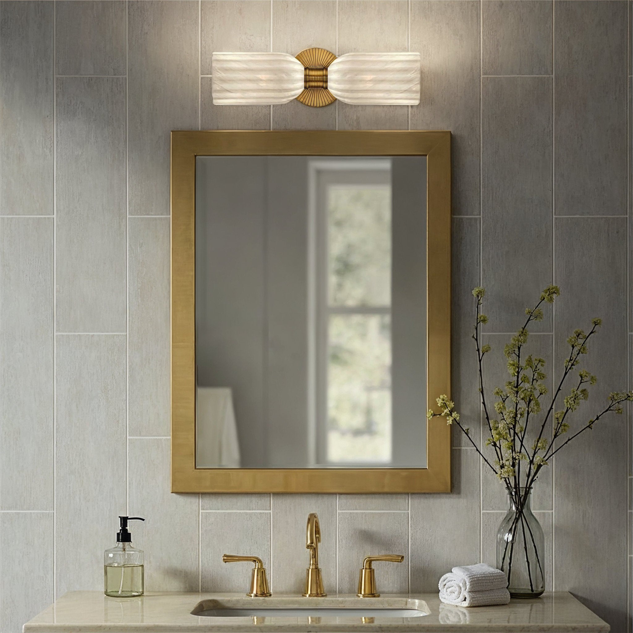 Lotus 5'' Luxe Gold Sconce Gold 5"W x 17"H x 7"D