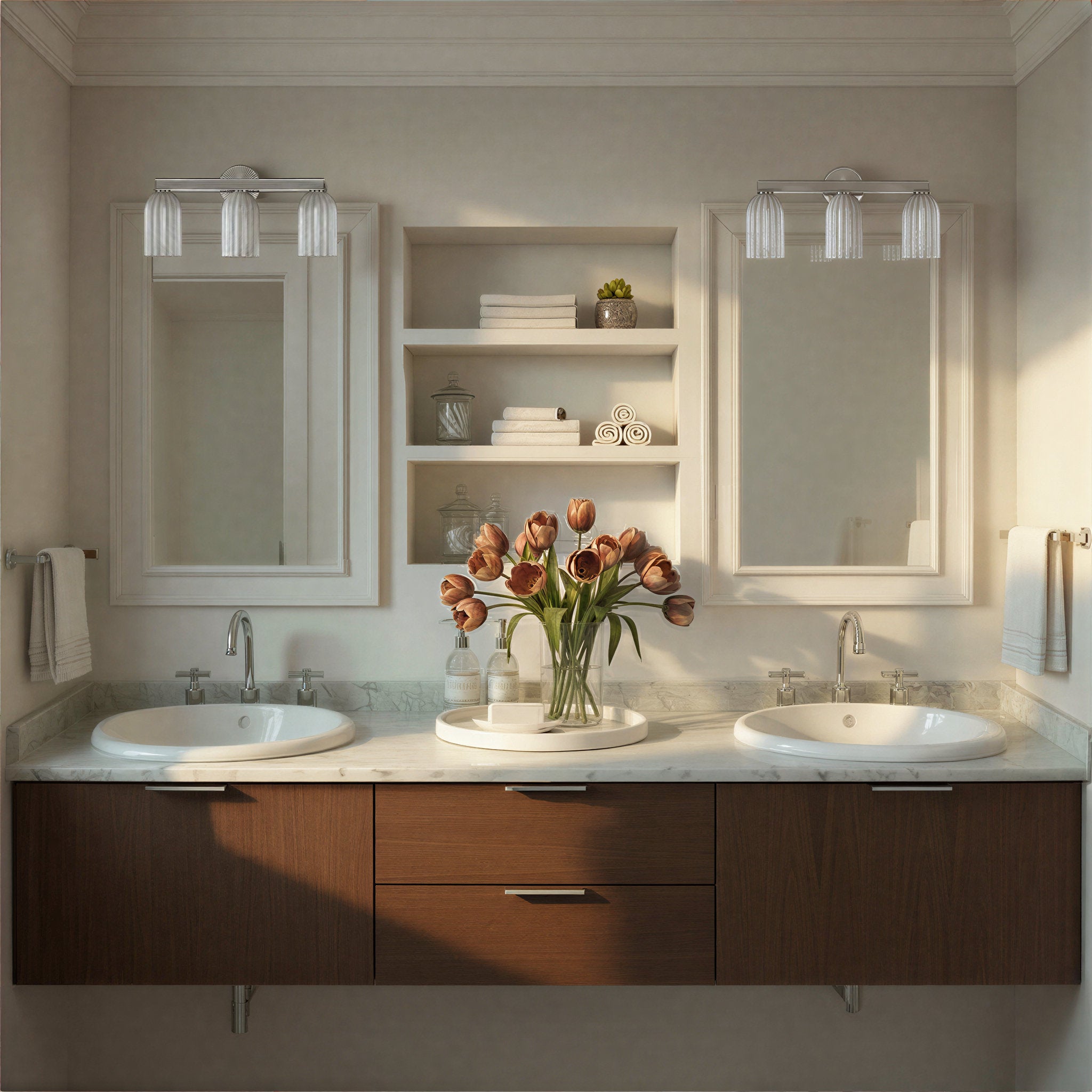 Lotus 22.75'' Polished Nickel Bathroom Vanity Silver 22.75"W x 11"H x 5.75"D