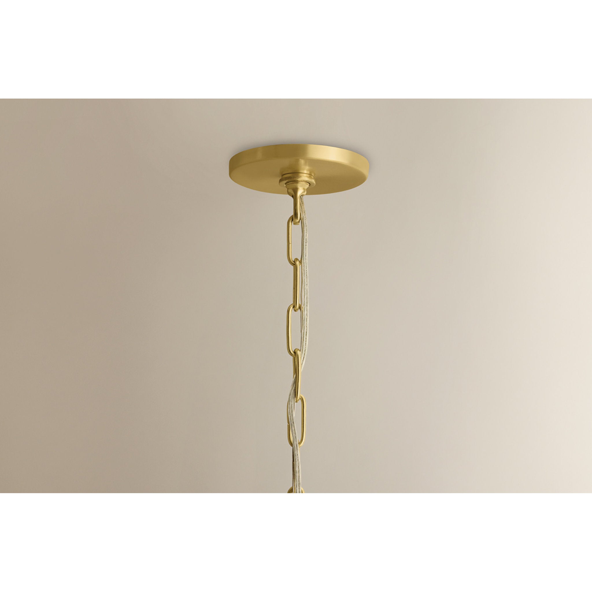 Lulu 1-Light Pendant in Aged Brass 19.25W x 14.5H