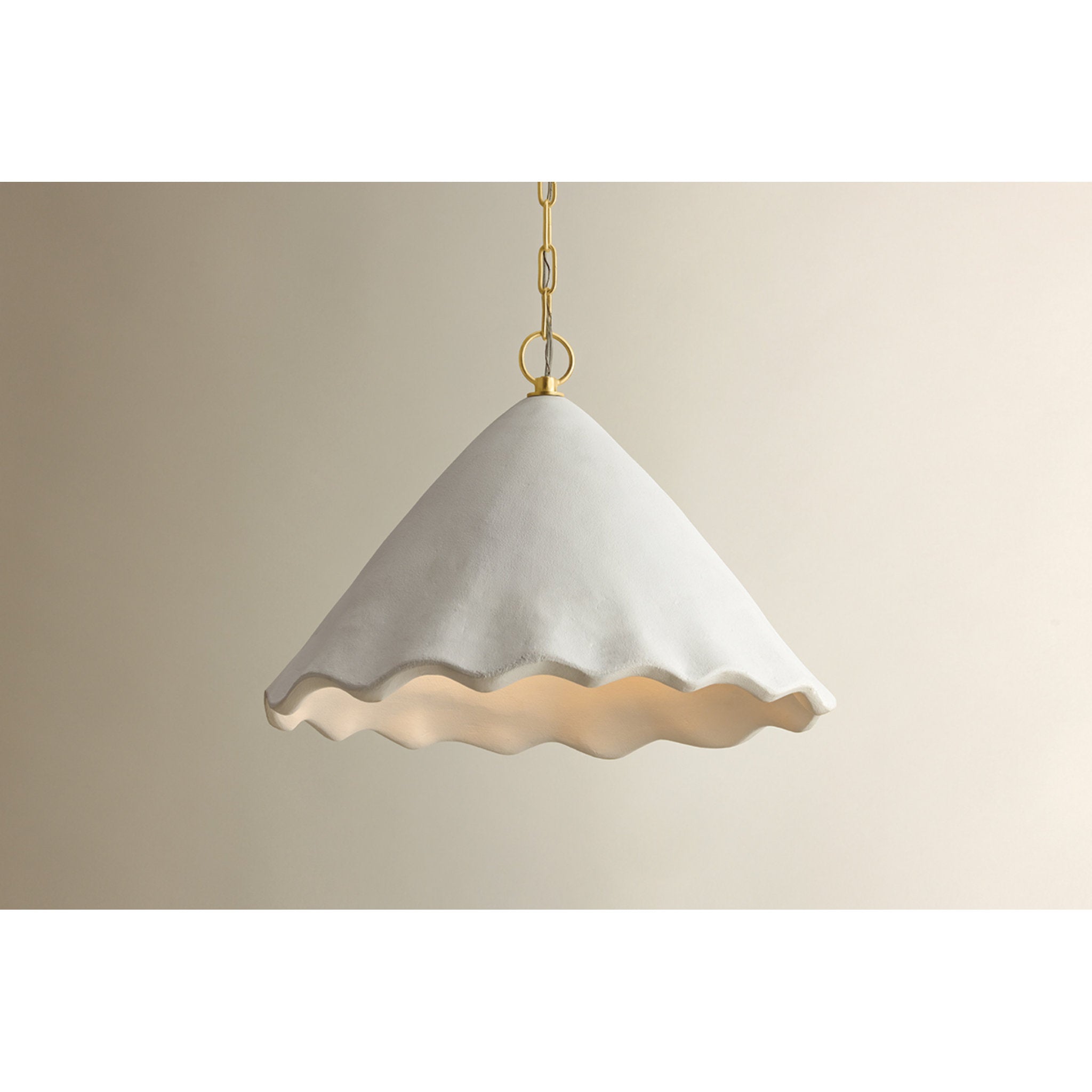 Lulu 1-Light Pendant in Aged Brass 19.25W x 14.5H