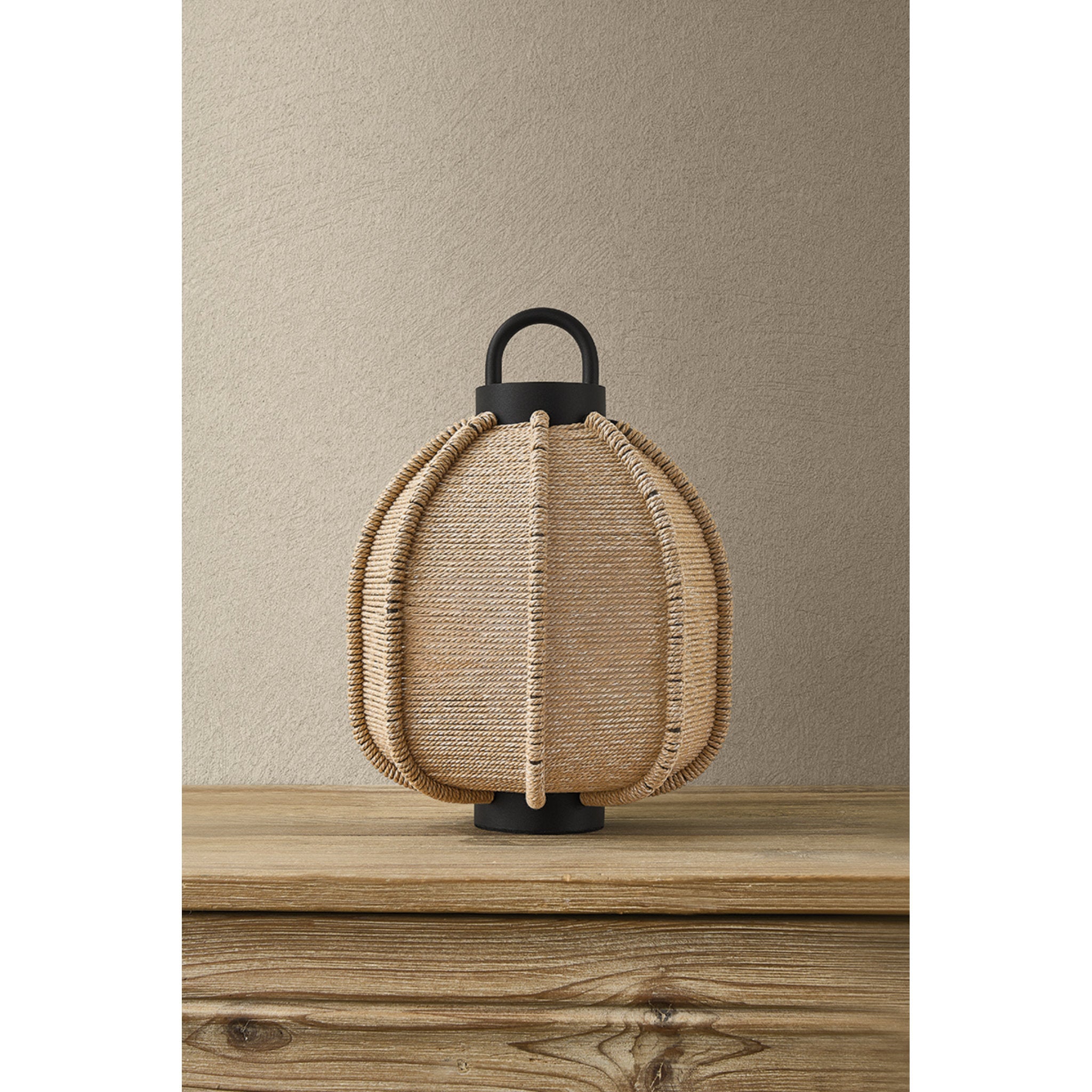 Maltby 1-Light Exterior Rechargeable Table Lamp in Texture Black 10W x 12.5H