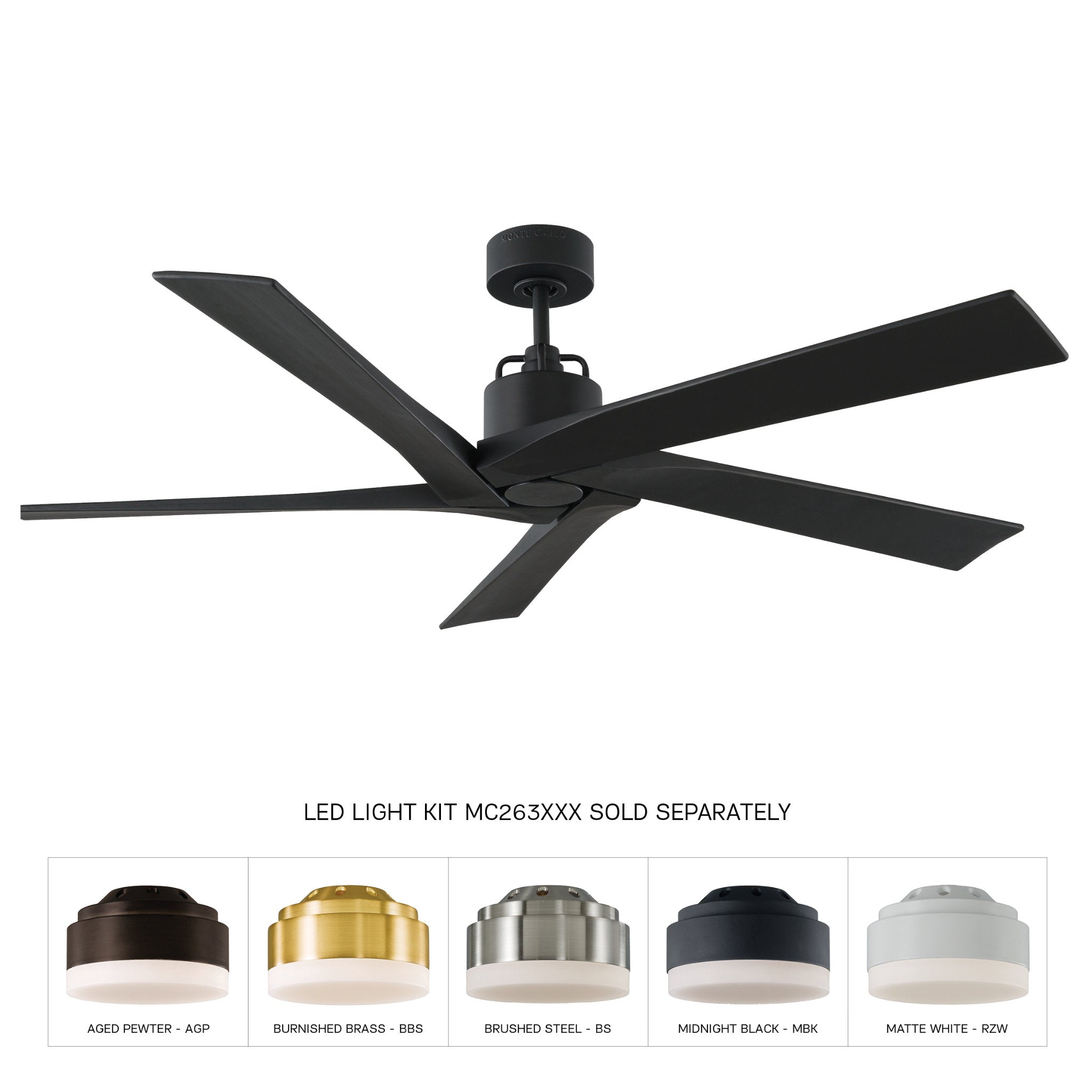 Sean Lavin Aspen 56" Ceiling Fan  in Midnight Black  w/ Midnight Black Blade D:56'' H:13 3/32''