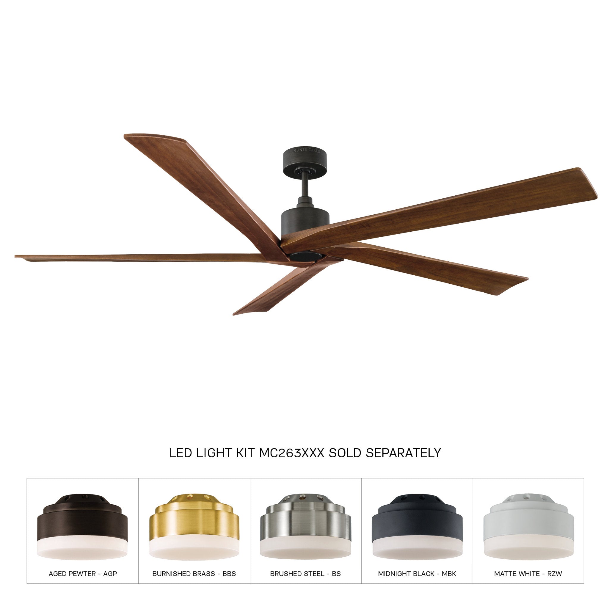 Sean Lavin Aspen 70" Ceiling Fan  in Aged Pewter  w/ Dark Walnut Blade D:70'' H:13 3/32''