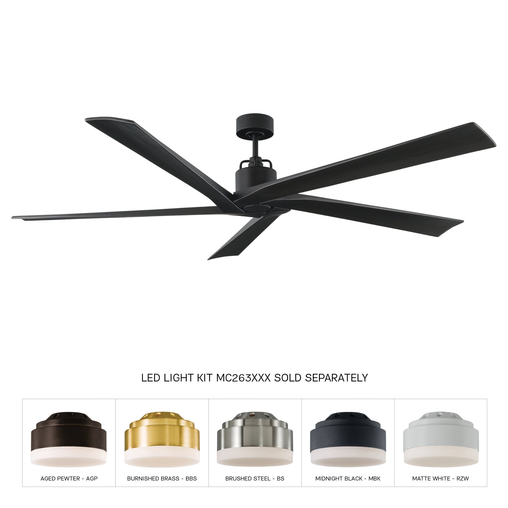 Sean Lavin Aspen 70" Ceiling Fan  in Midnight Black  w/ Midnight Black Blade D:70'' H:13 3/32''