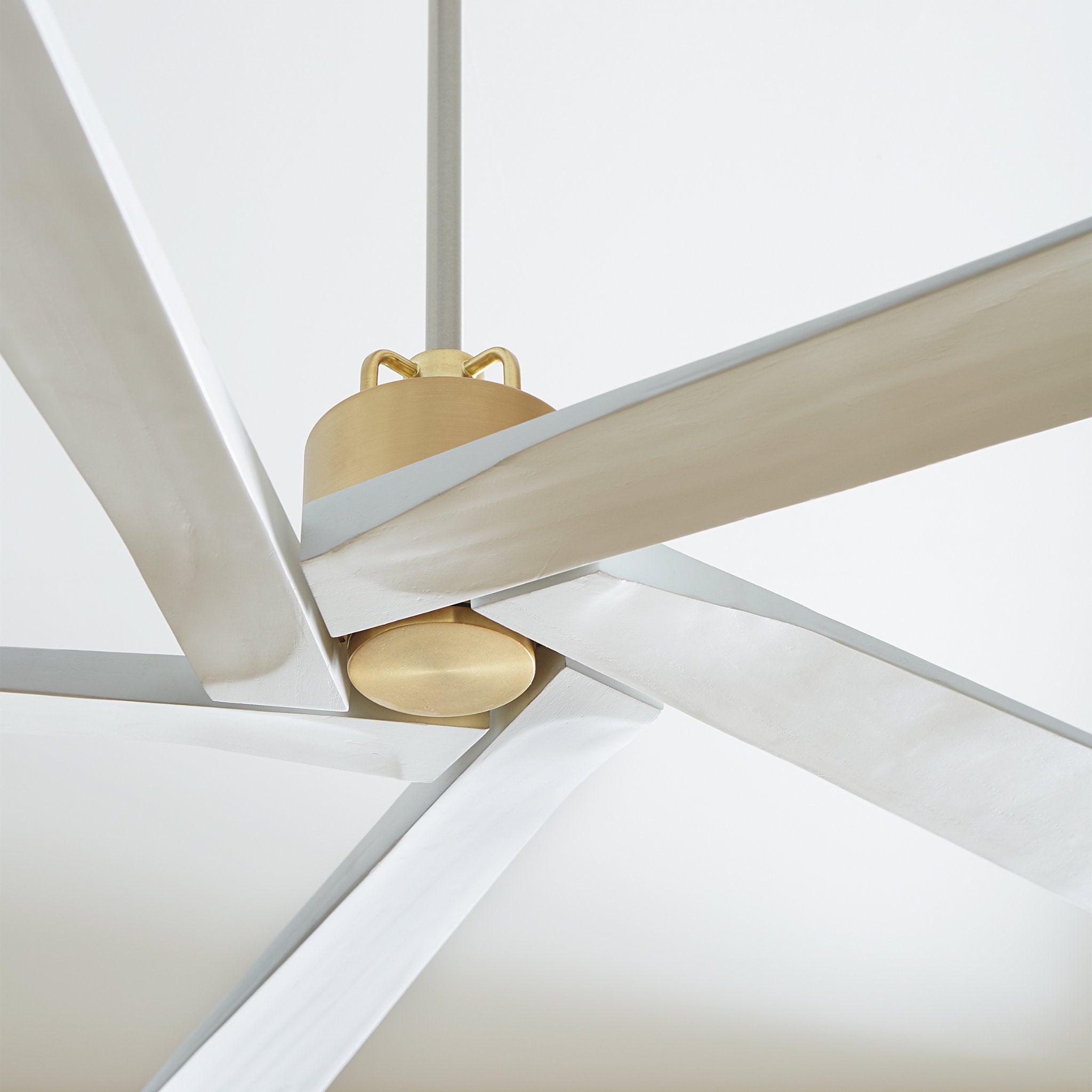 Sean Lavin Aspen 70" Ceiling Fan  in Burnished Brass  w/ Matte White Blade D:70'' H:13 3/32''