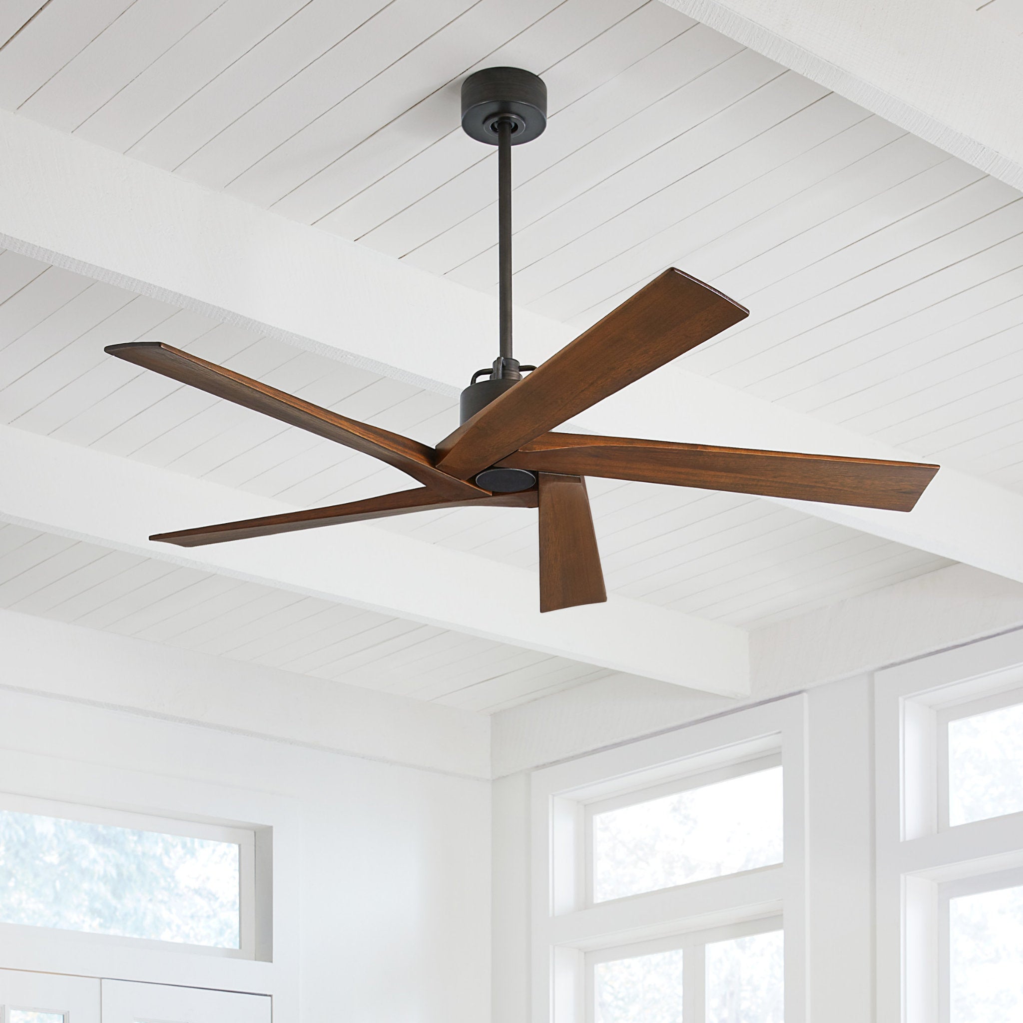 Sean Lavin Aspen 56" Ceiling Fan  in Aged Pewter  w/ Dark Walnut Blade D:56'' H:13 3/32''