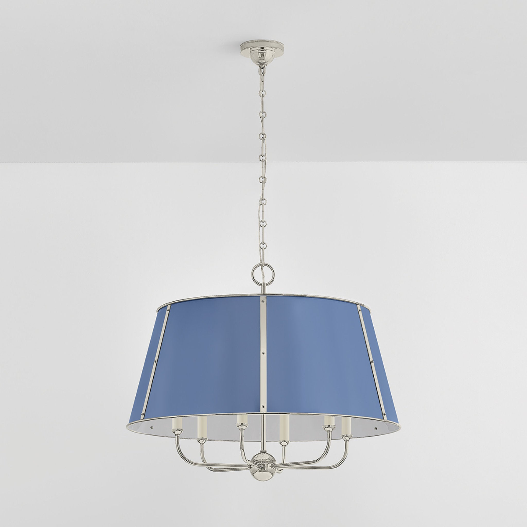 Cambridge 6-Light Chandelier in Polished Nickel by Mark D. Sikes 28.5W x 23H