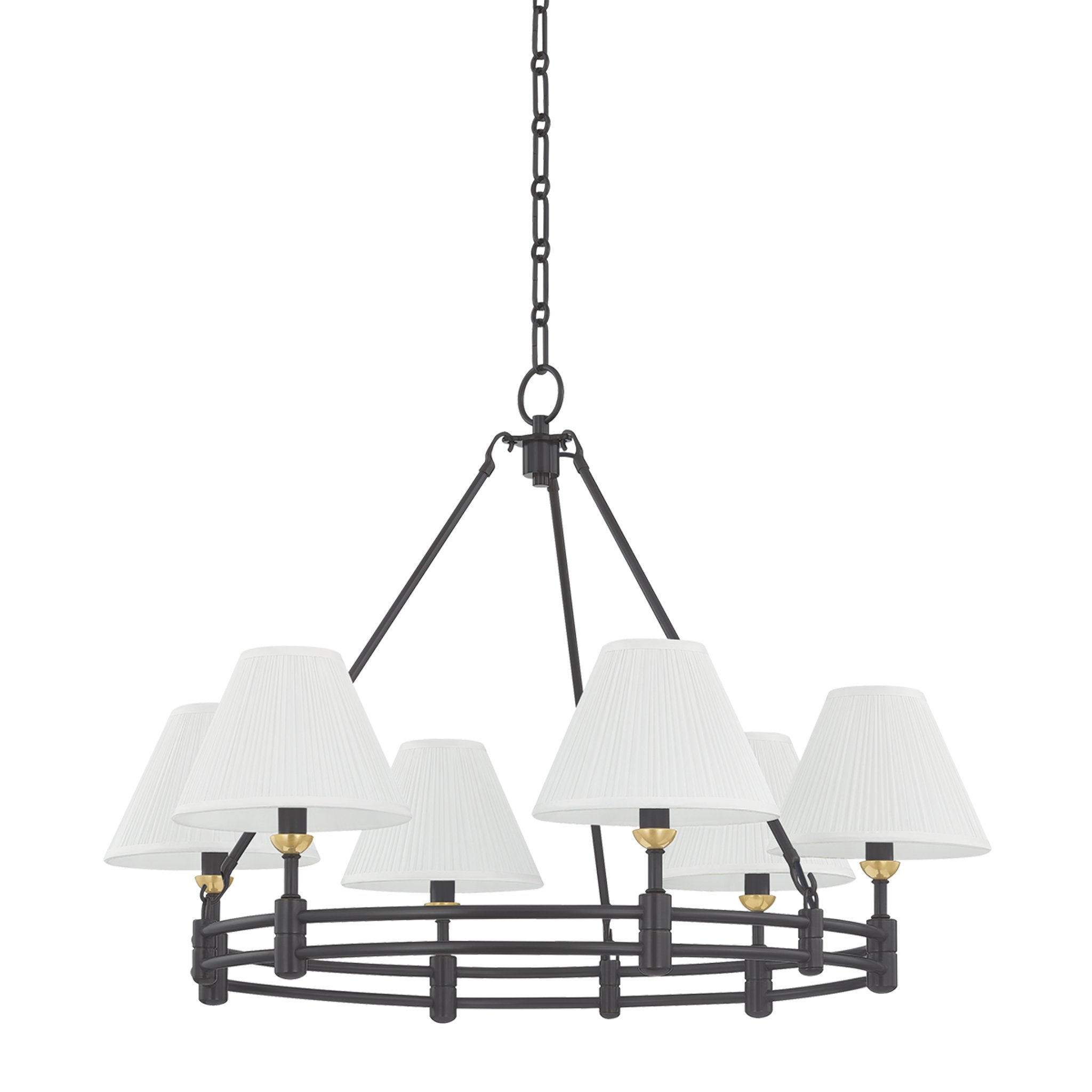 Howard 6-Light Chandelier in Aged Brass by Mark D. Sikes 32.75W x 23H (MDS1800-AGB/DB)