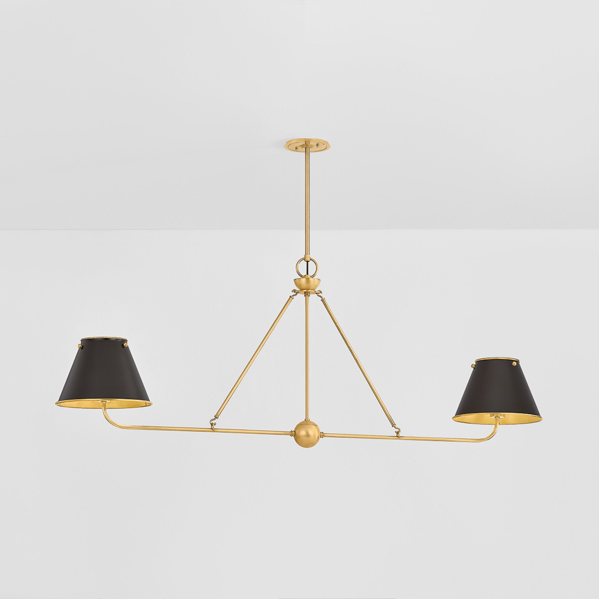 Burghley 2-Light Linear in Aged Brass by Mark D. Sikes 54.25L x 10W x 21H (Distressed Bronze)