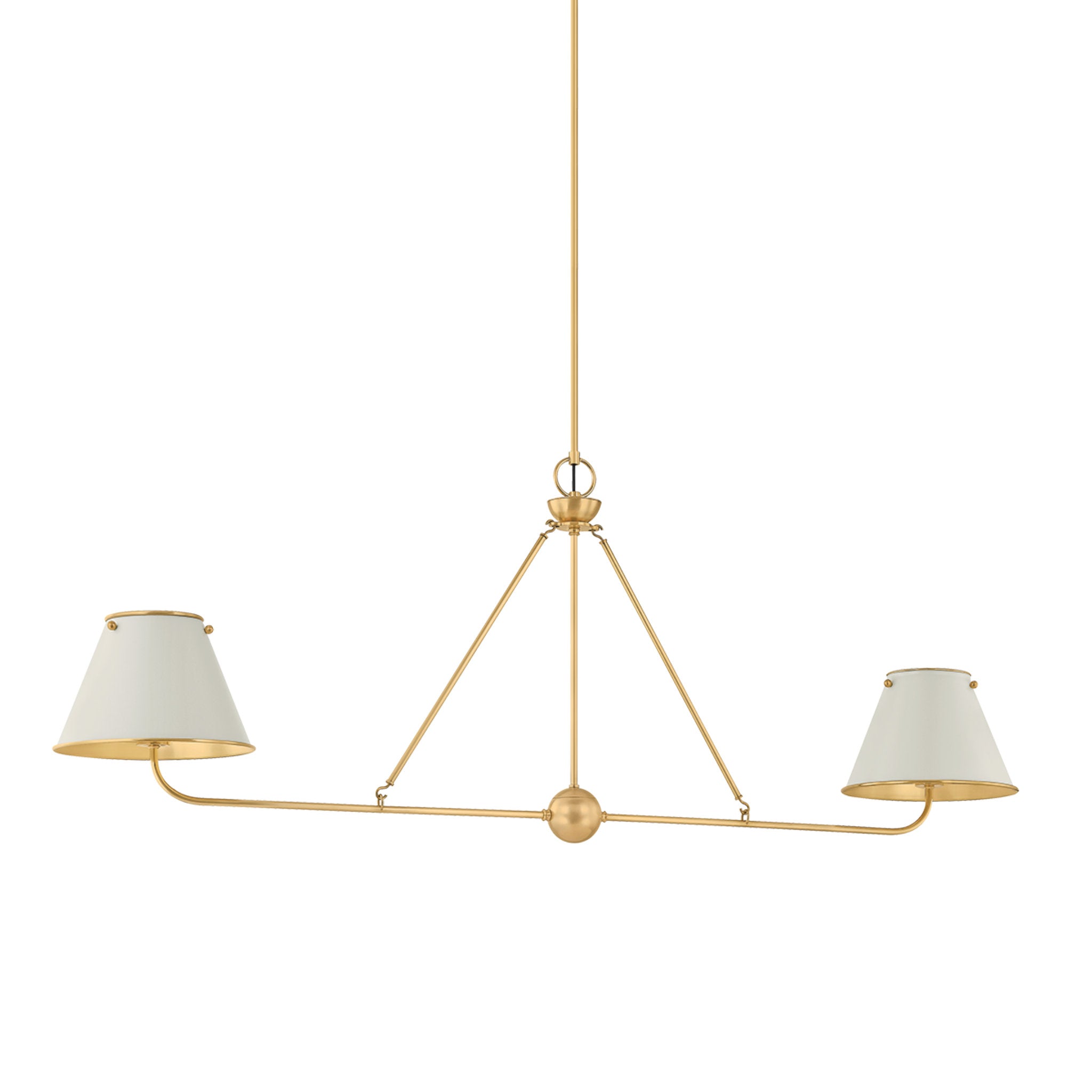Burghley 2-Light Linear in Aged Brass by Mark D. Sikes 54.25L x 10W x 21H (Off-White)