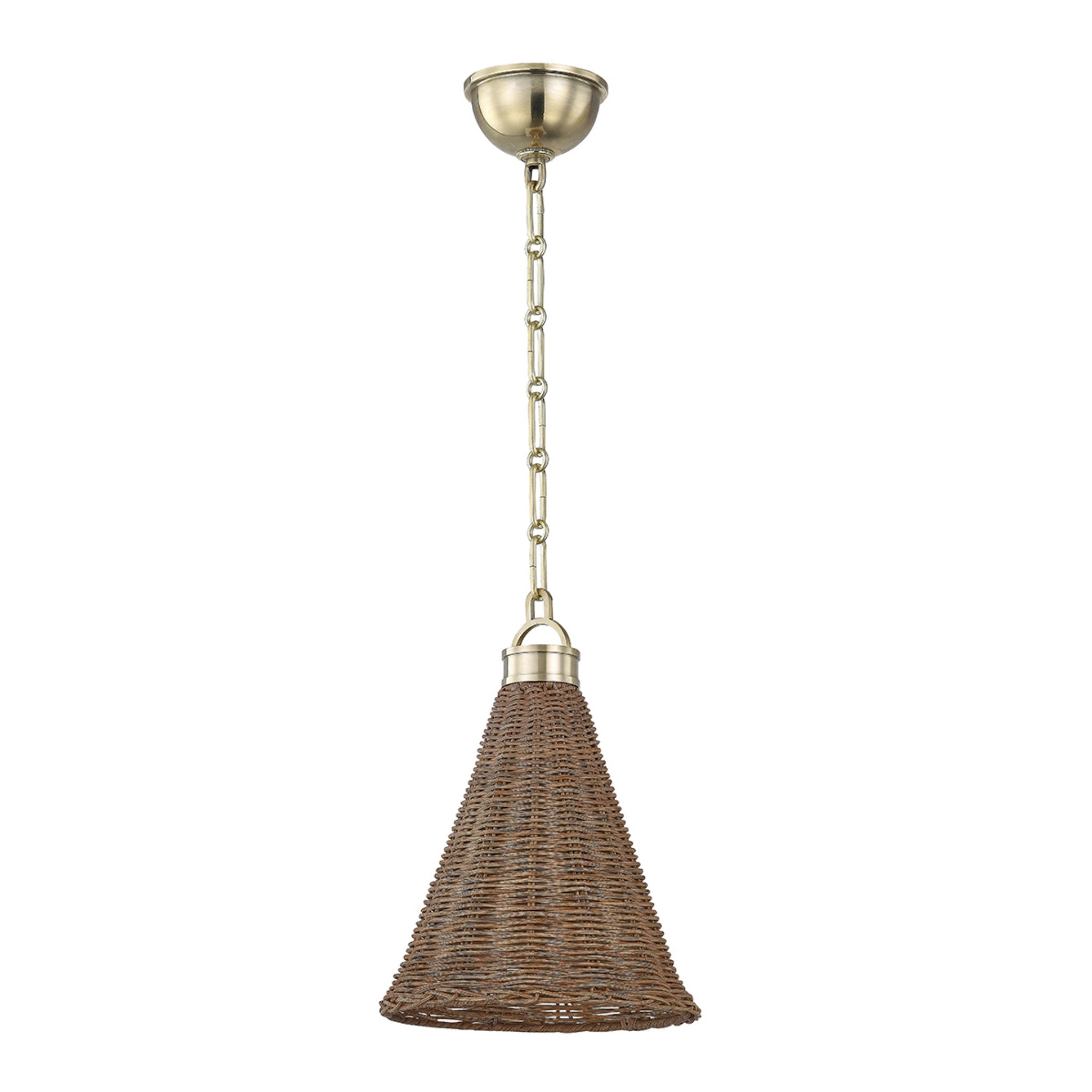 Kensington 1-Light Pendant in Aged Brass by Mark D. Sikes 10W x 13H