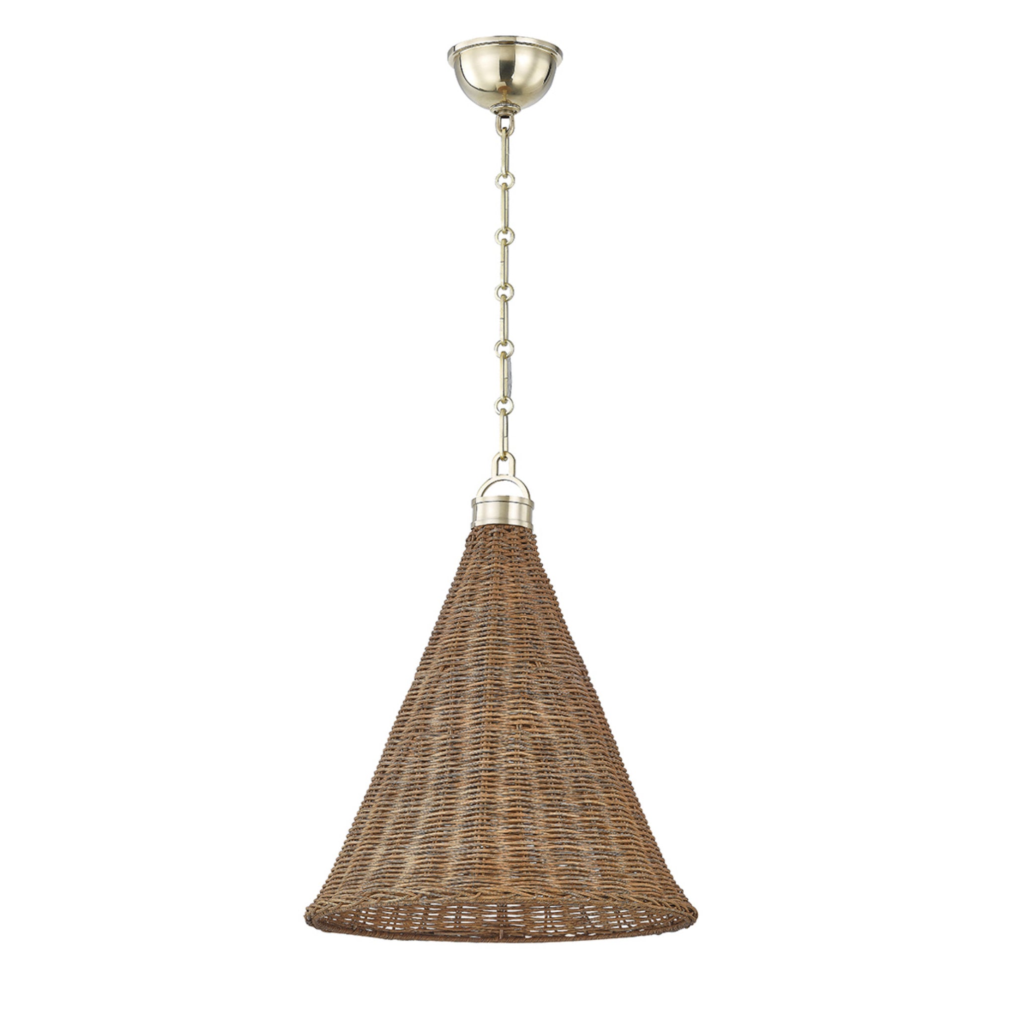 Kensington 1-Light Pendant in Aged Brass by Mark D. Sikes 14.75W x 19H