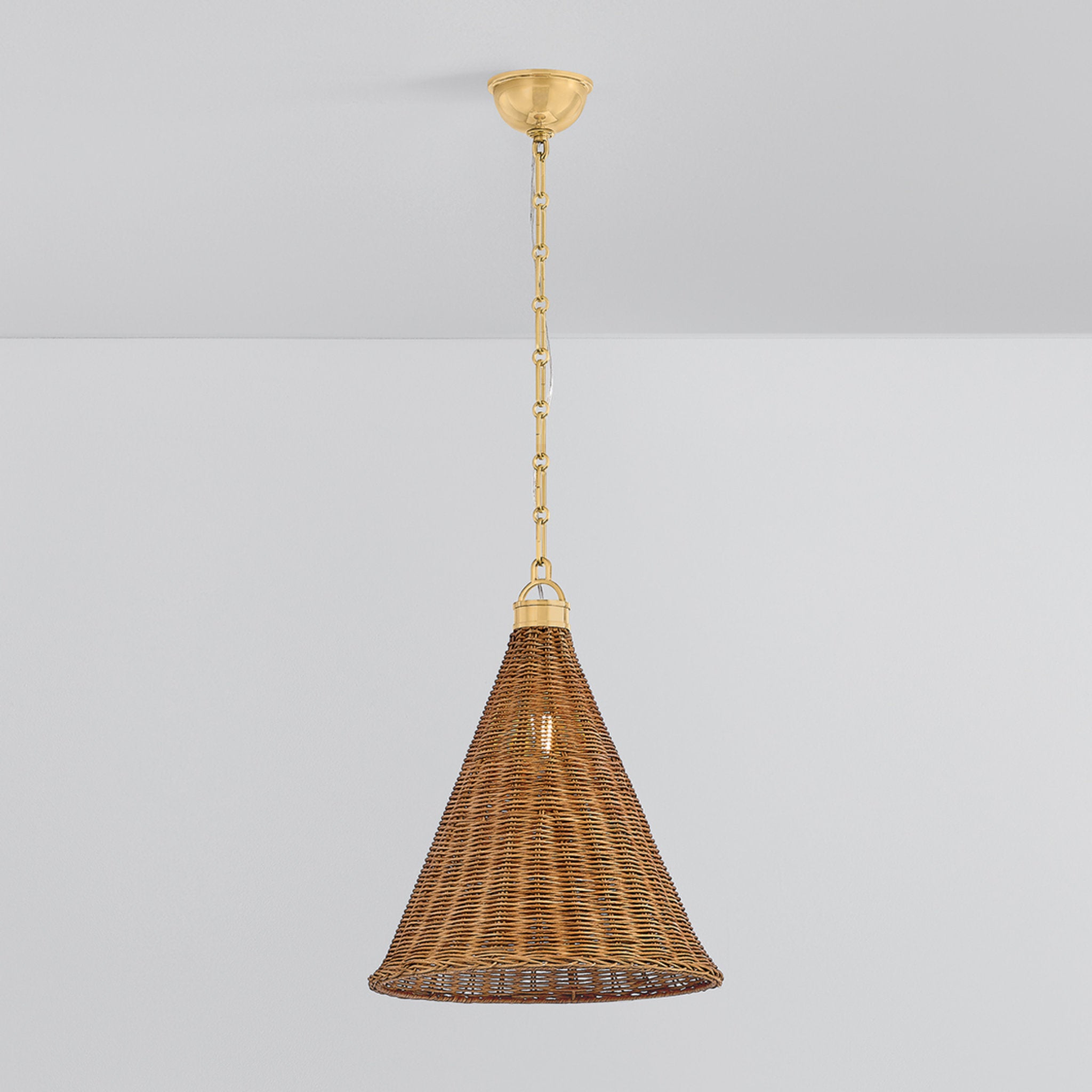Kensington 1-Light Pendant in Aged Brass by Mark D. Sikes 14.75W x 19H