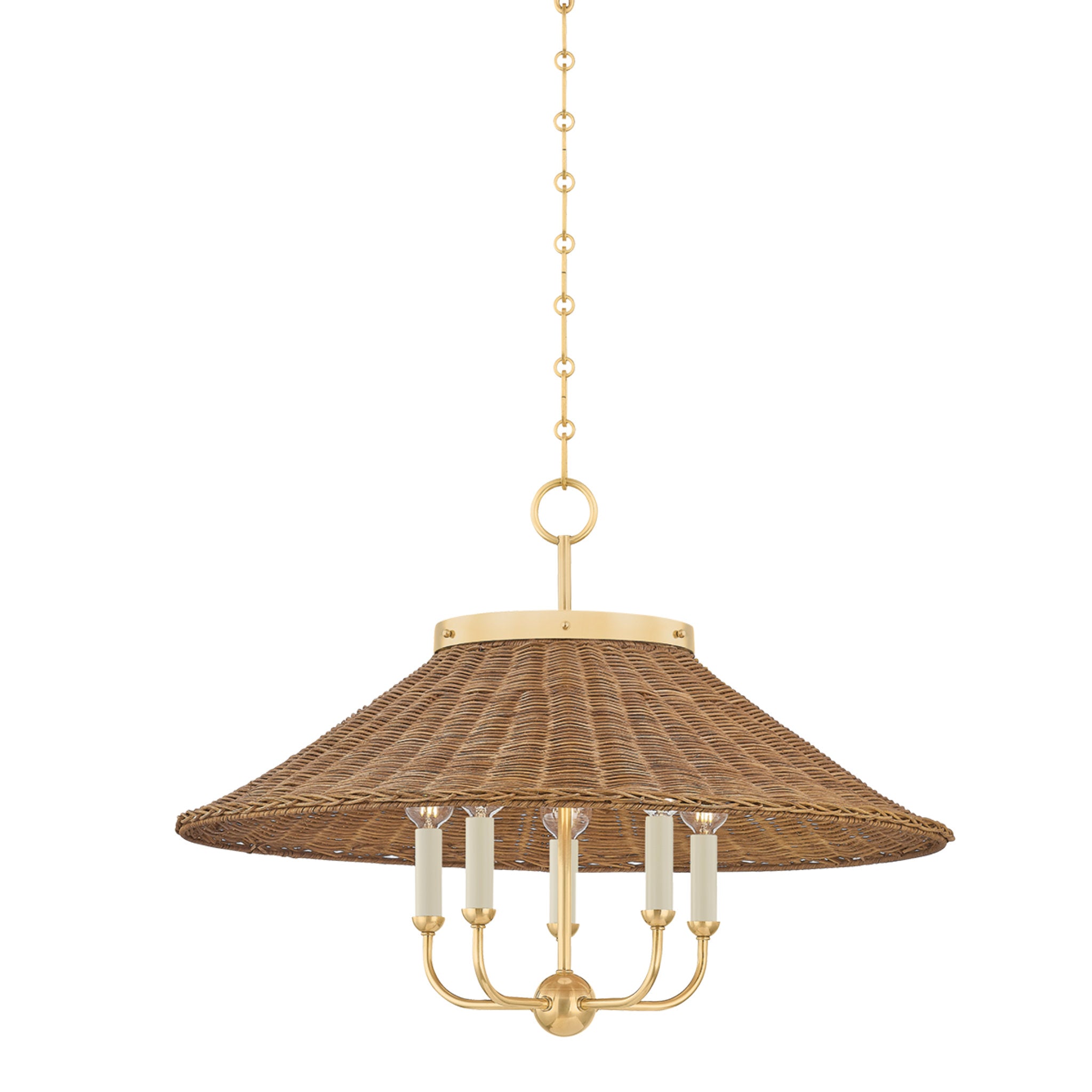 Kensington 5-Light Chandelier in Aged Brass by Mark D. Sikes 27.5W x 20.25H
