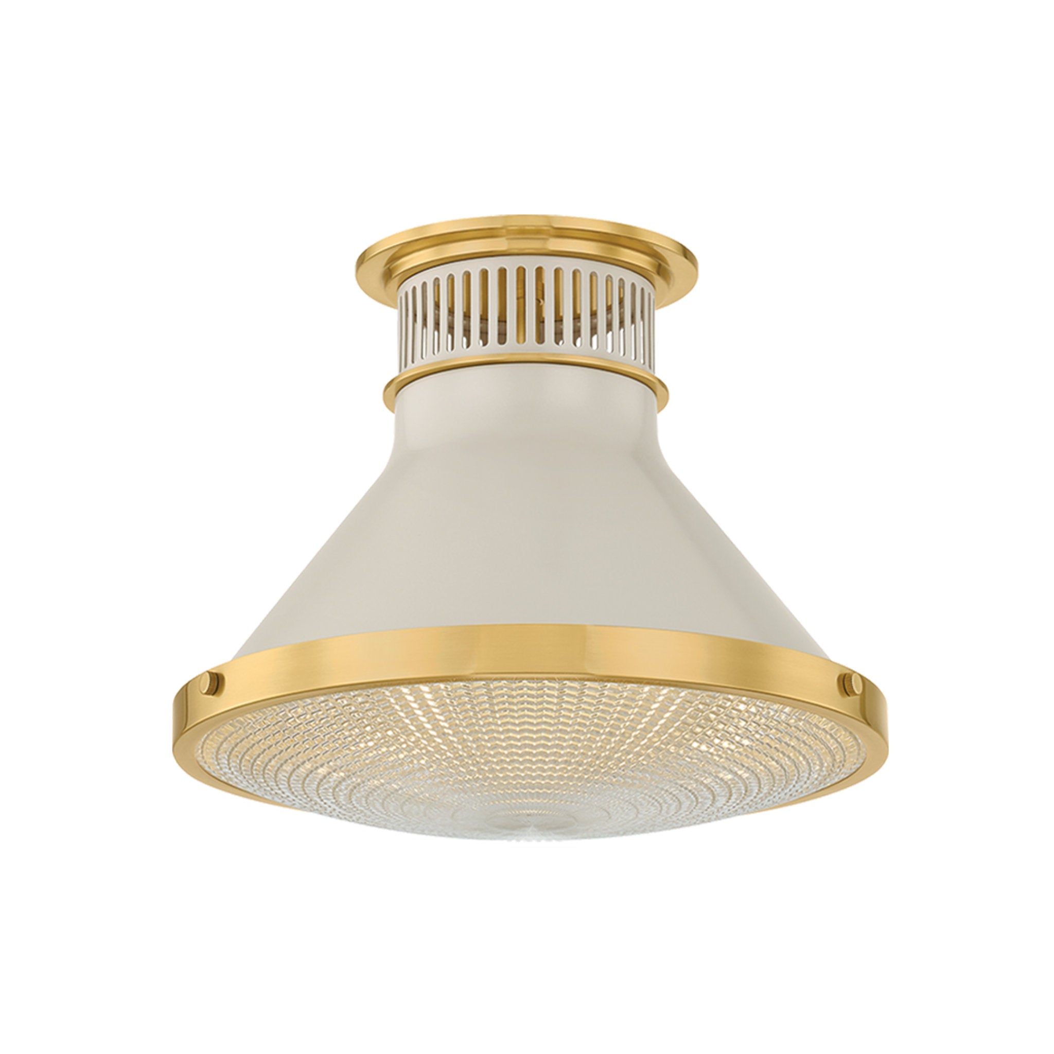Highclere 1-Light Flush Mount in Aged Brass by Mark D. Sikes 12.75W x 9.75H (MDS2402-AGB/OW)
