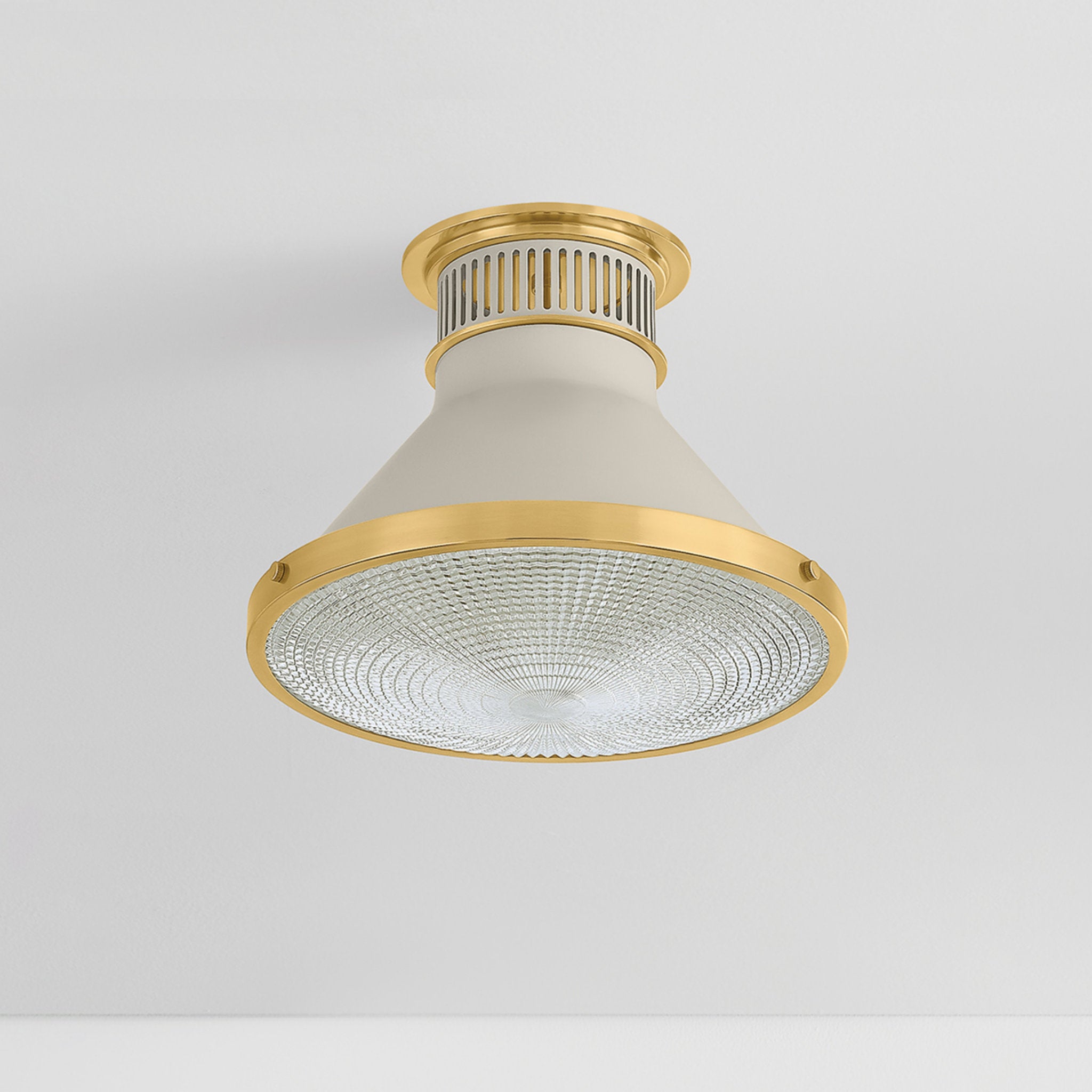 Highclere 1-Light Flush Mount in Aged Brass by Mark D. Sikes 12.75W x 9.75H (MDS2402-AGB/OW)