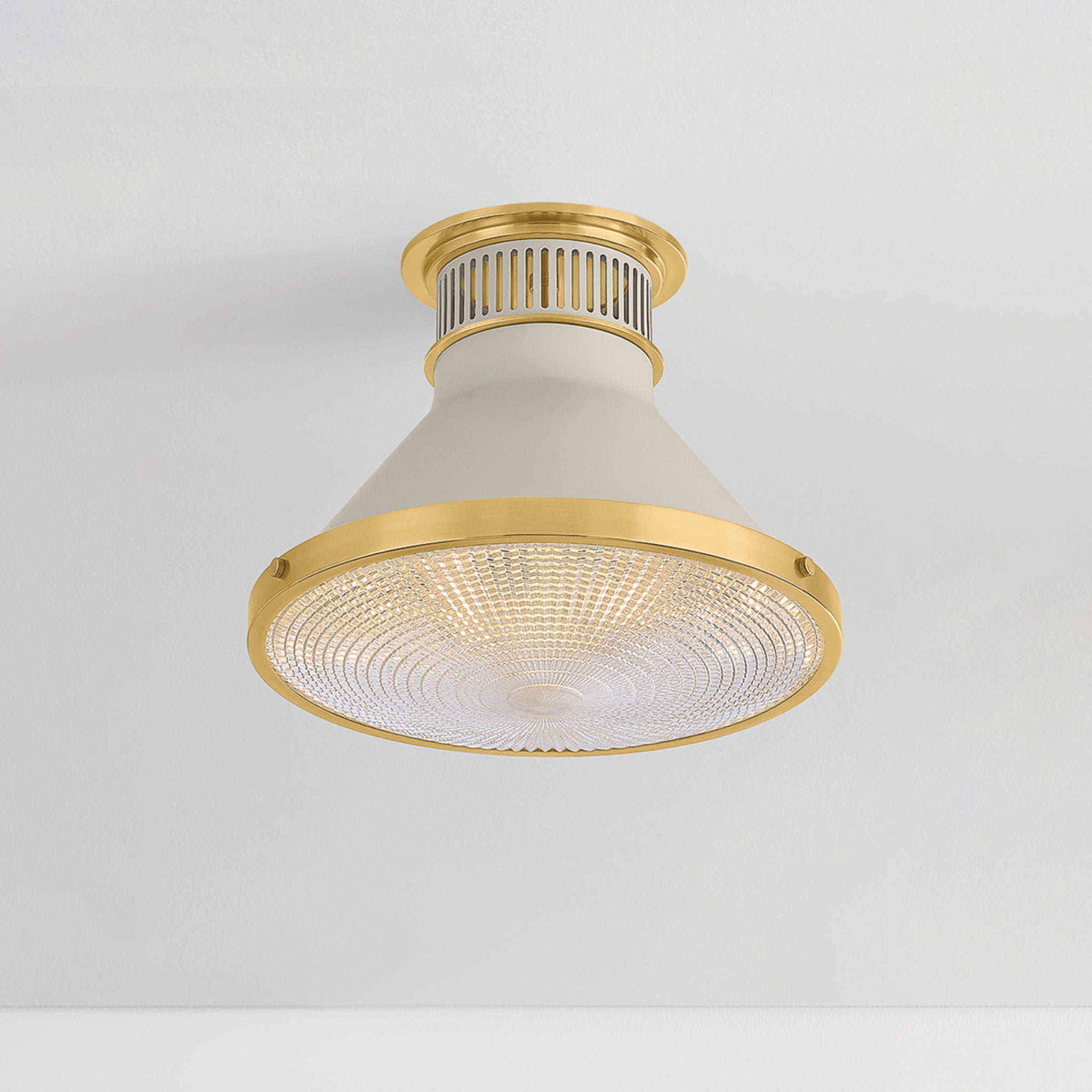 Highclere 1-Light Flush Mount in Aged Brass by Mark D. Sikes 12.75W x 9.75H (MDS2402-AGB/OW)