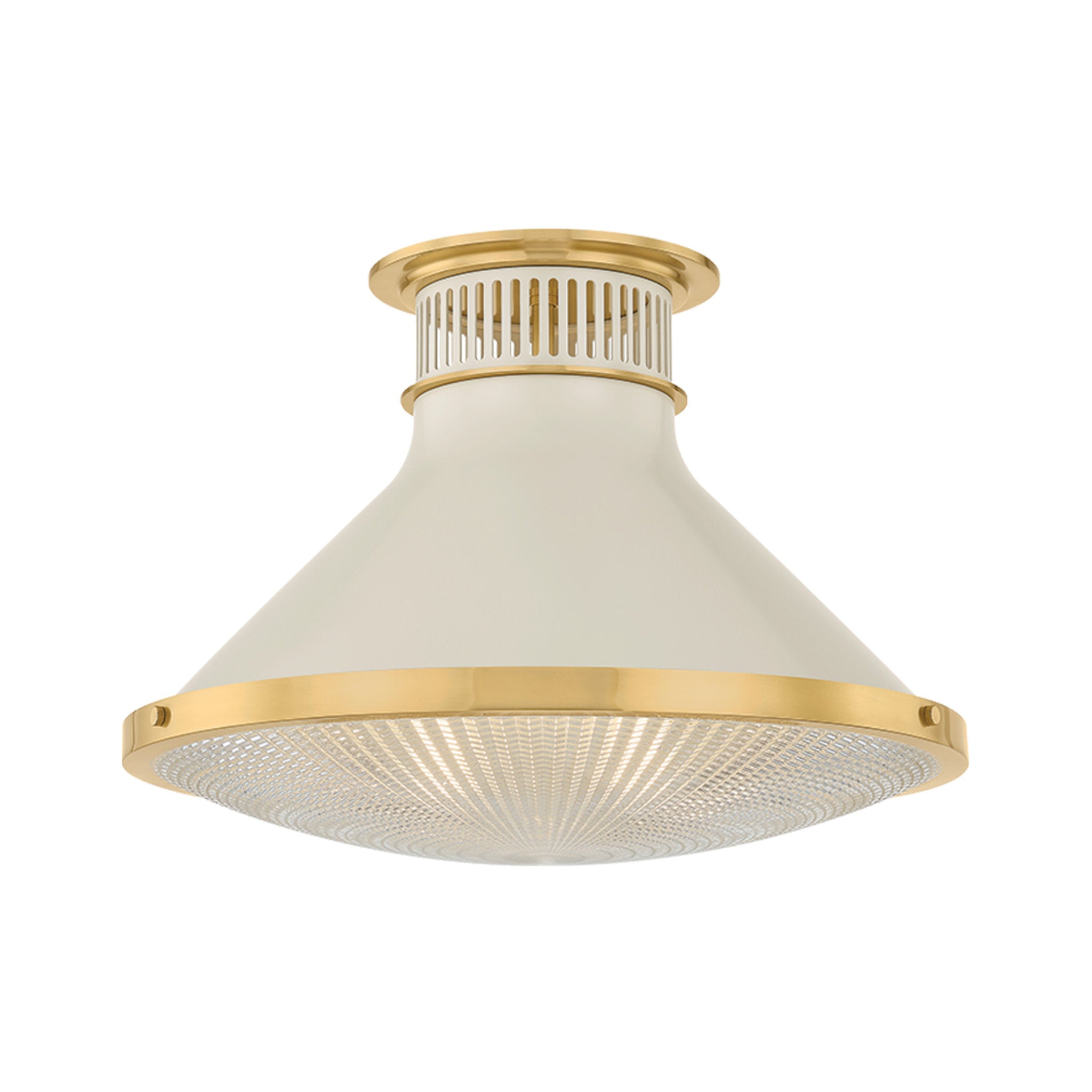 Highclere 1-Light Flush Mount in Aged Brass by Mark D. Sikes 17.75W x 12.25H (MDS2403-AGB/OW)