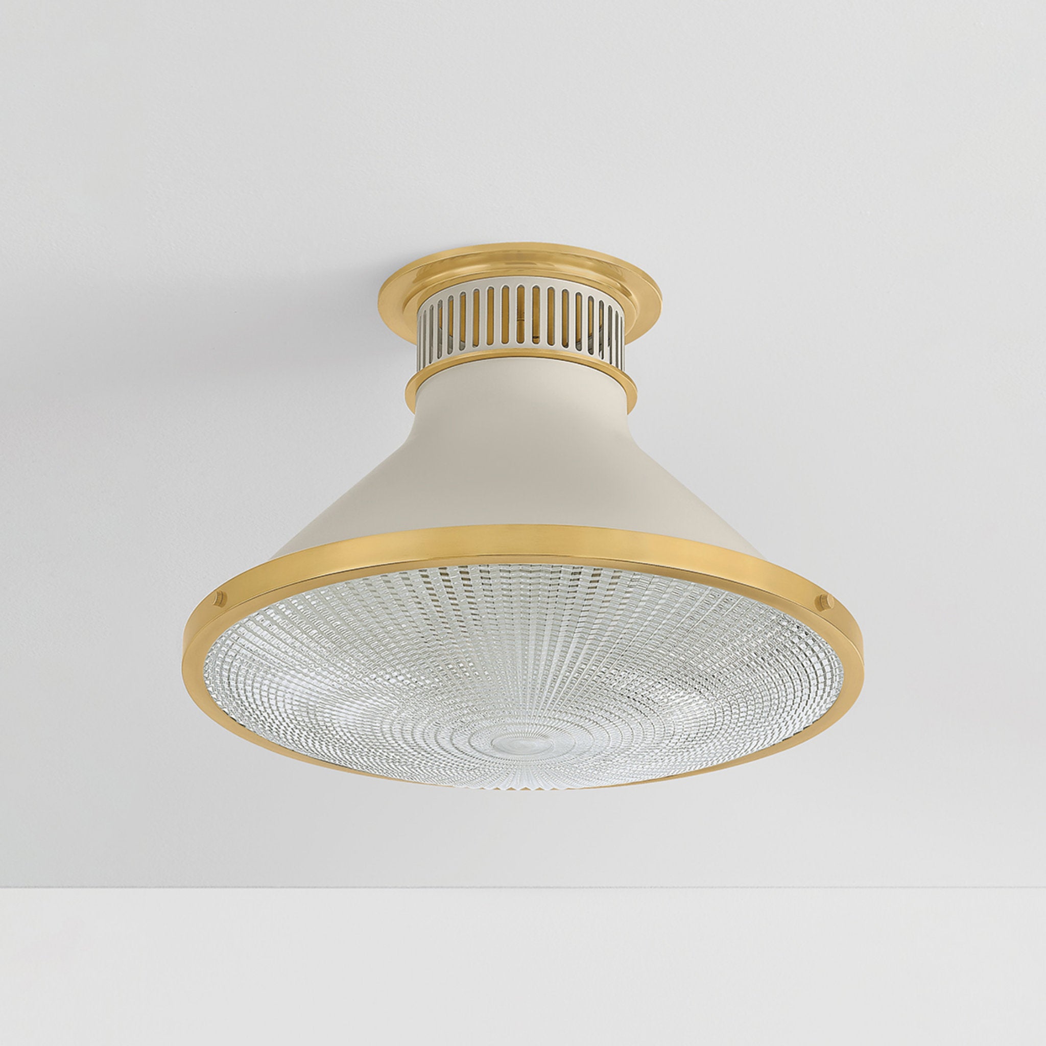 Highclere 1-Light Flush Mount in Aged Brass by Mark D. Sikes 17.75W x 12.25H (MDS2403-AGB/OW)