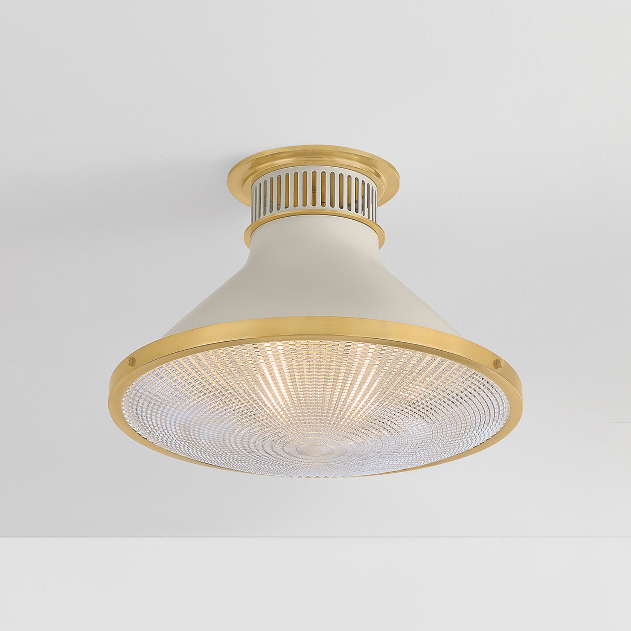 Highclere 1-Light Flush Mount in Aged Brass by Mark D. Sikes 17.75W x 12.25H (MDS2403-AGB/OW)