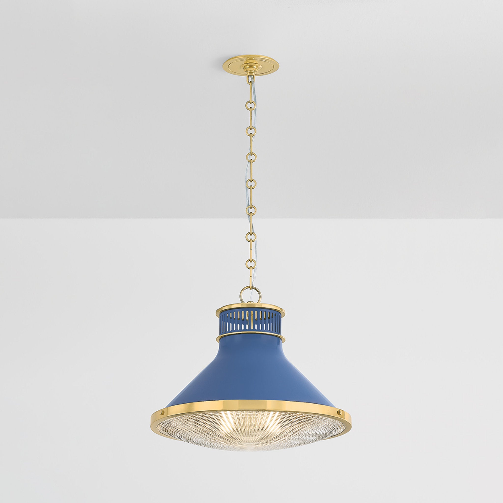 Highclere 1-Light Pendant in Aged Brass by Mark D. Sikes 17.75W x 14.5H (MDS2405-AGB/FBL)