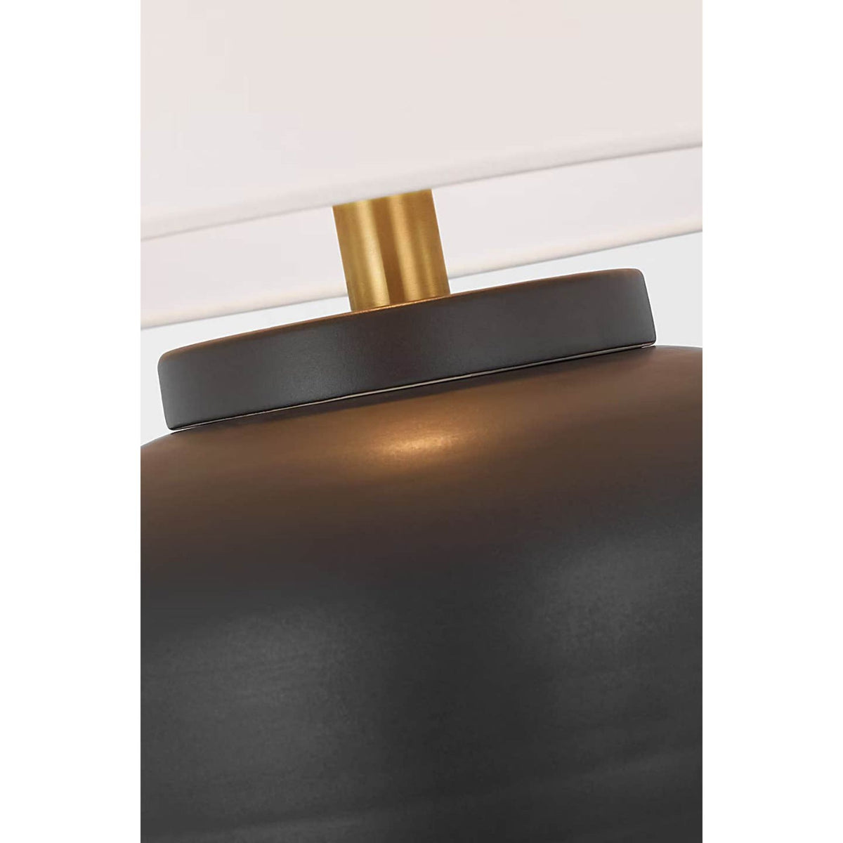 Marie Flanigan Nora Medium Table Lamp in Matte Black with Linen Shade W20" x H28"