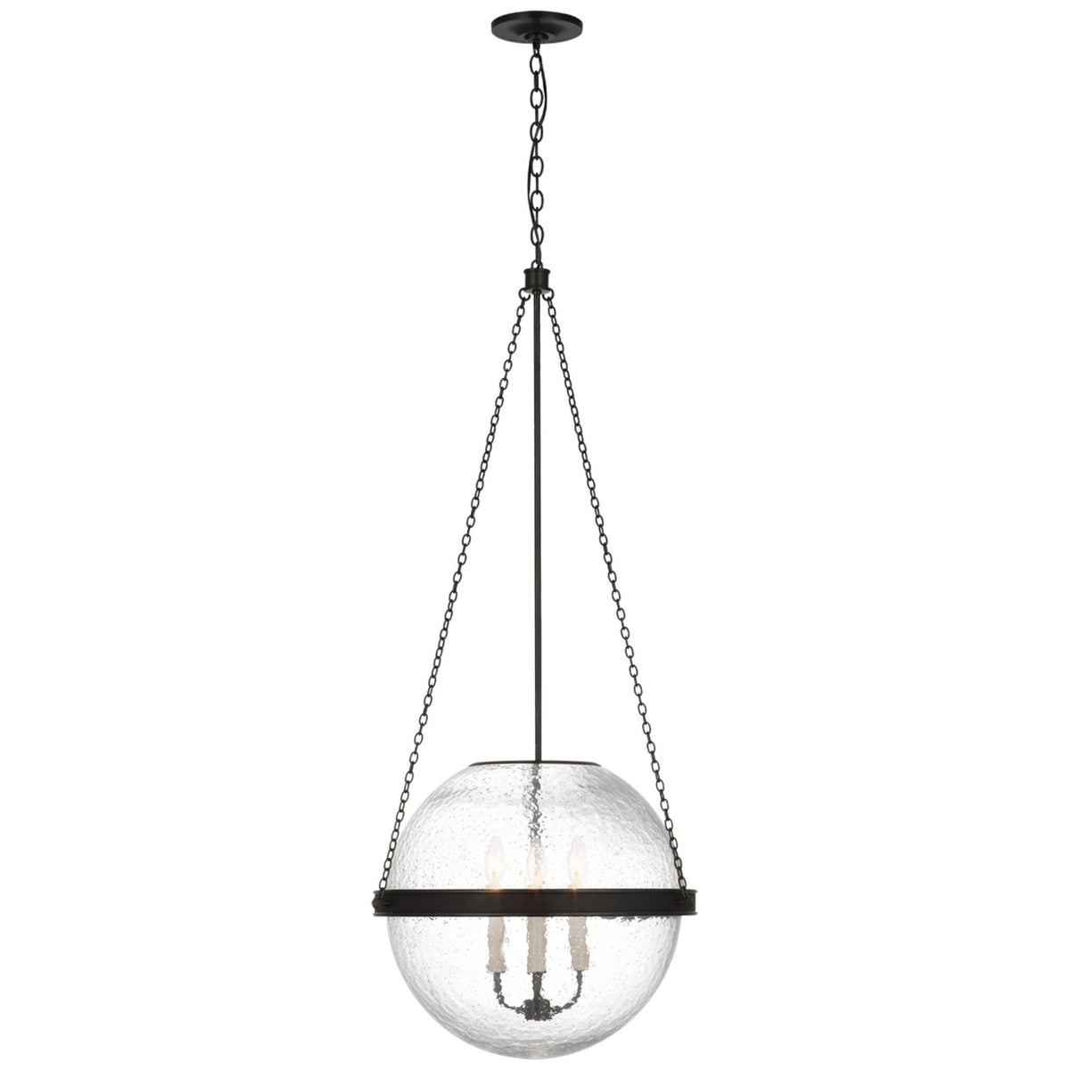 Marie Flanigan Reese 18" Globe Pendant in Bronze with Clear Restoration Glass W18.25" x H44.75"