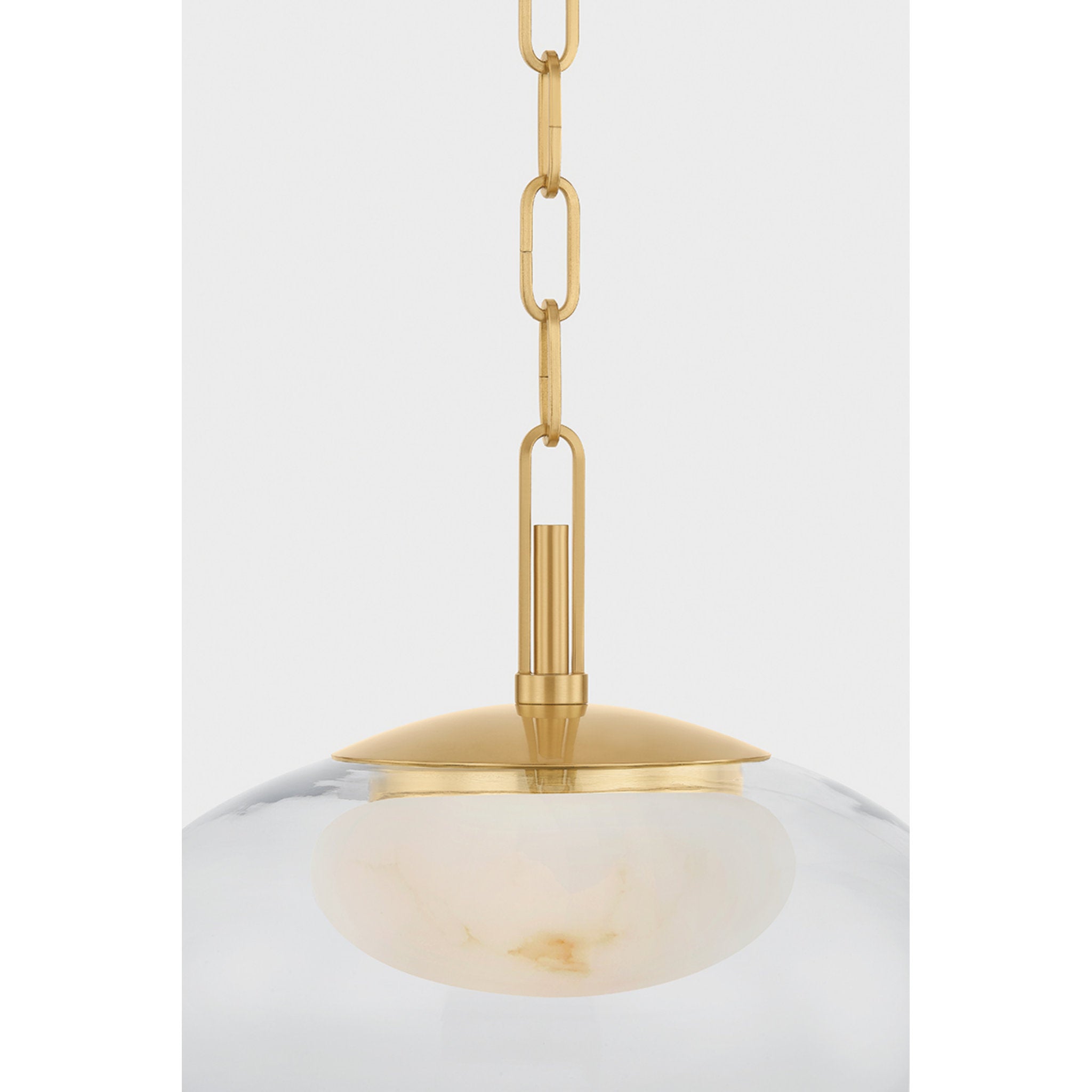 Moore 1-Light Pendant in Aged Brass 12W x 10H
