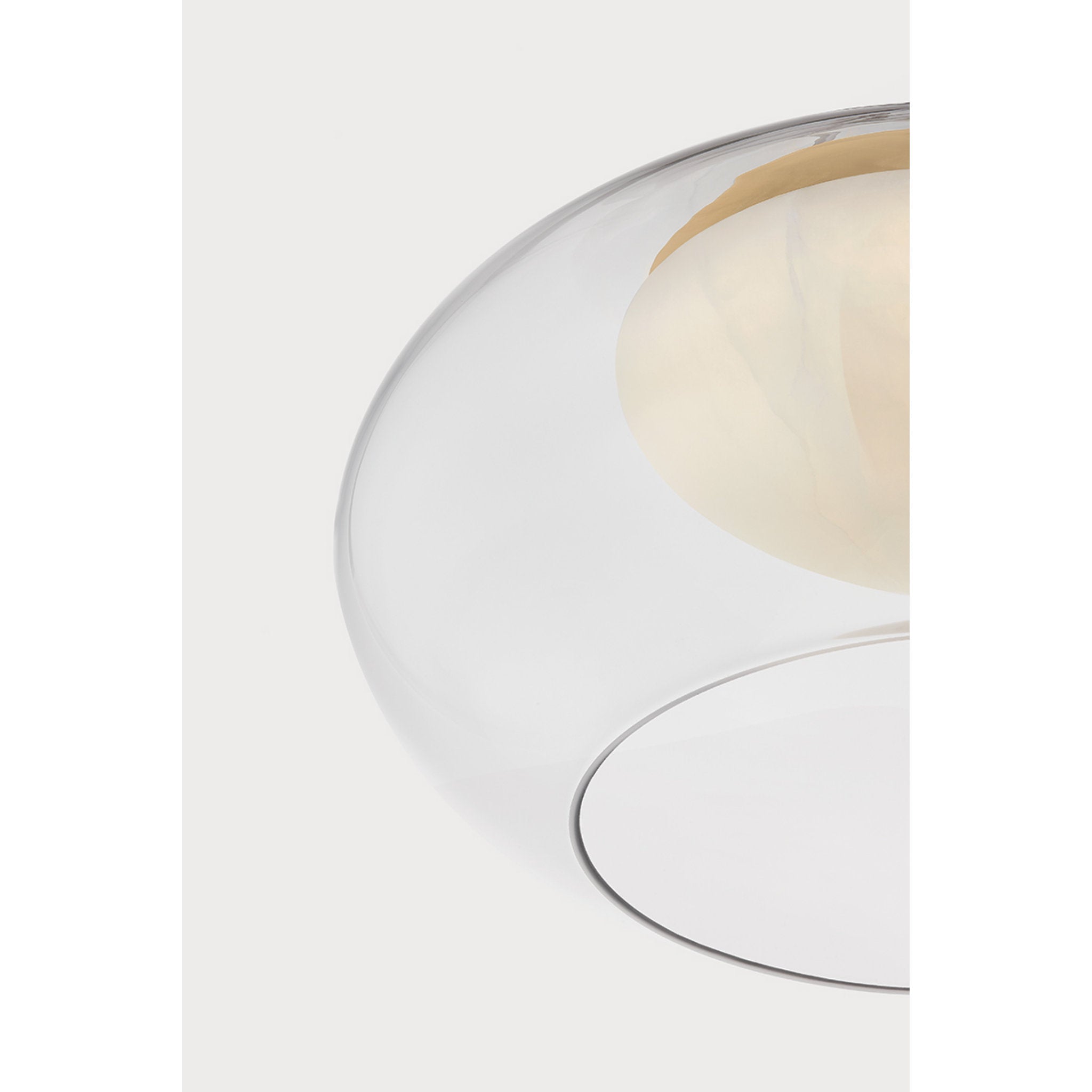 Moore 1-Light Flush Mount in Aged Brass 17W x 9H