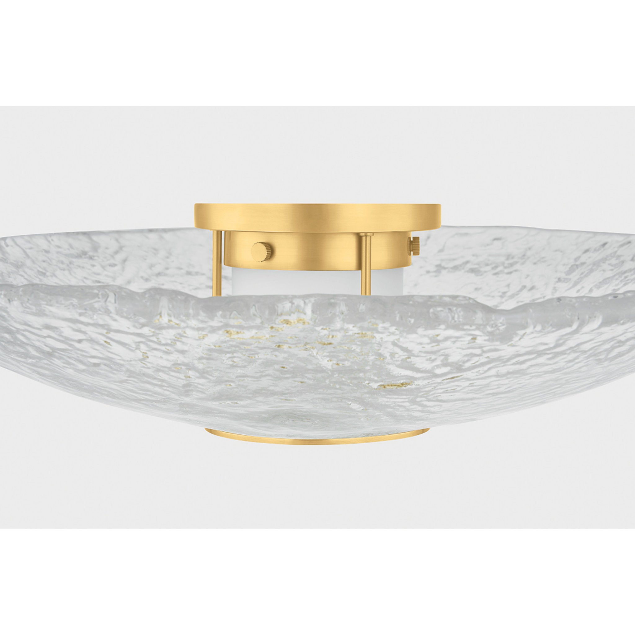 New Haven 1-Light Flush Mount in Aged Brass 20.25W x 4.75H
