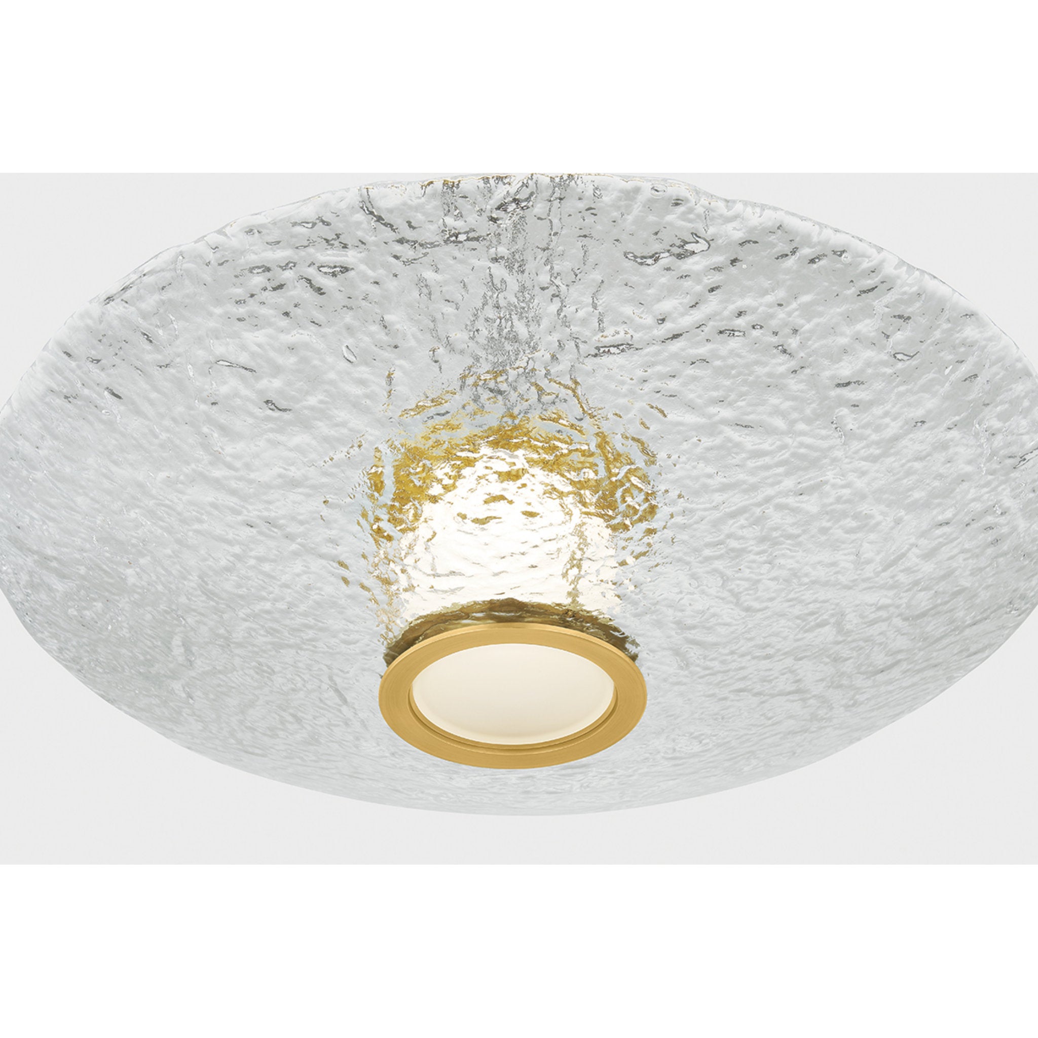 New Haven 1-Light Flush Mount in Aged Brass 20.25W x 4.75H