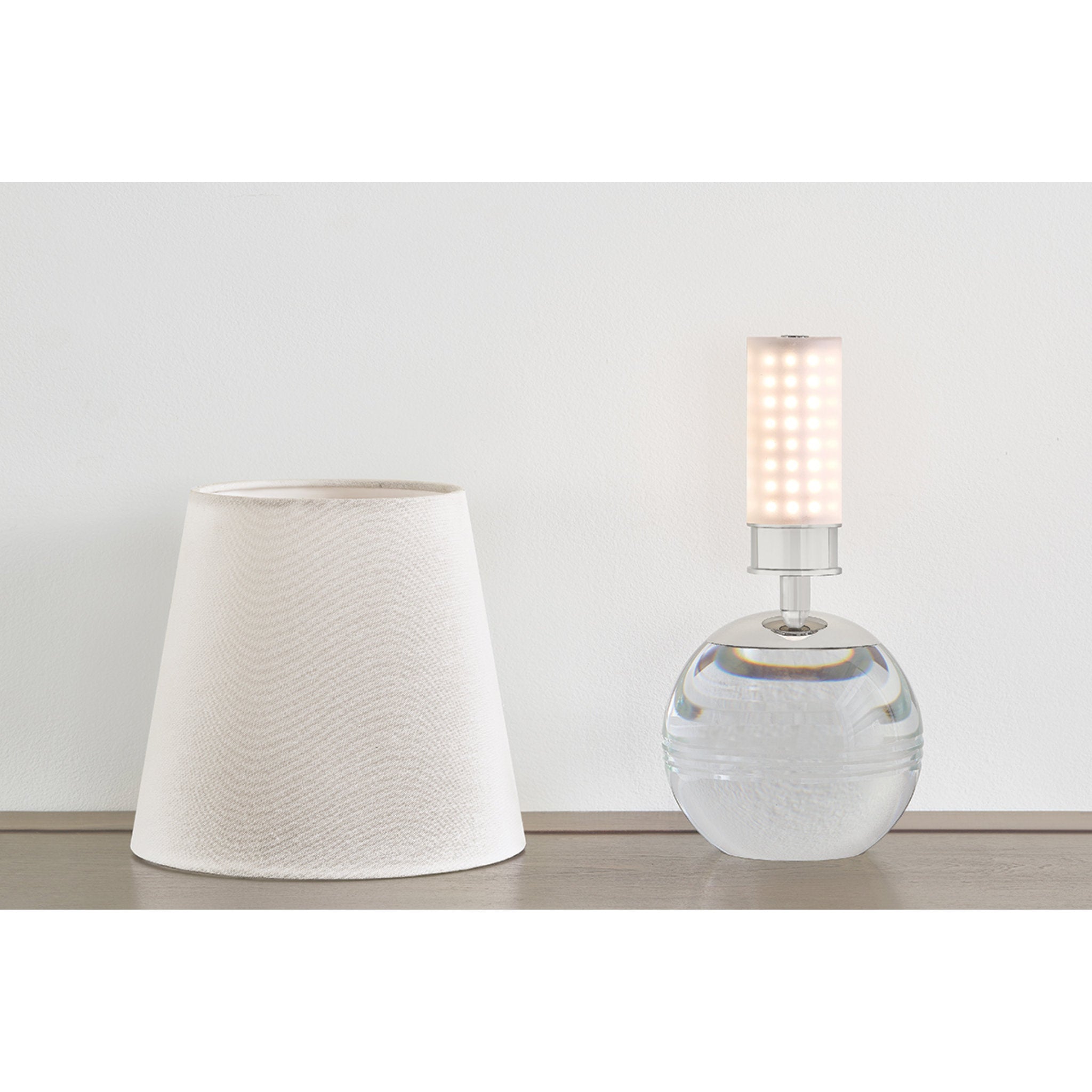 Nicole 1-Light Rechargeable Table Lamp in Polished Nickel 8.25W x 12.75H