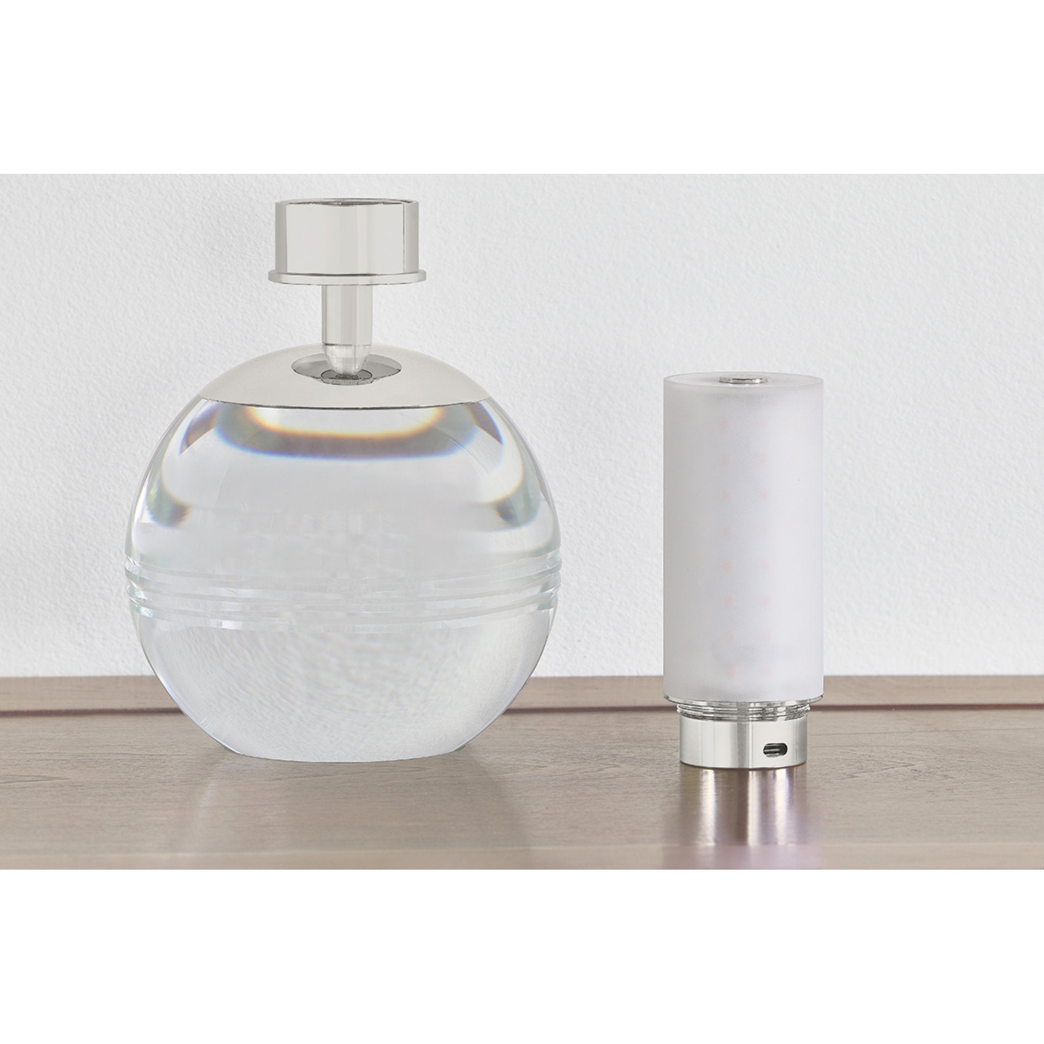 Nicole 1-Light Rechargeable Table Lamp in Polished Nickel 8.25W x 12.75H