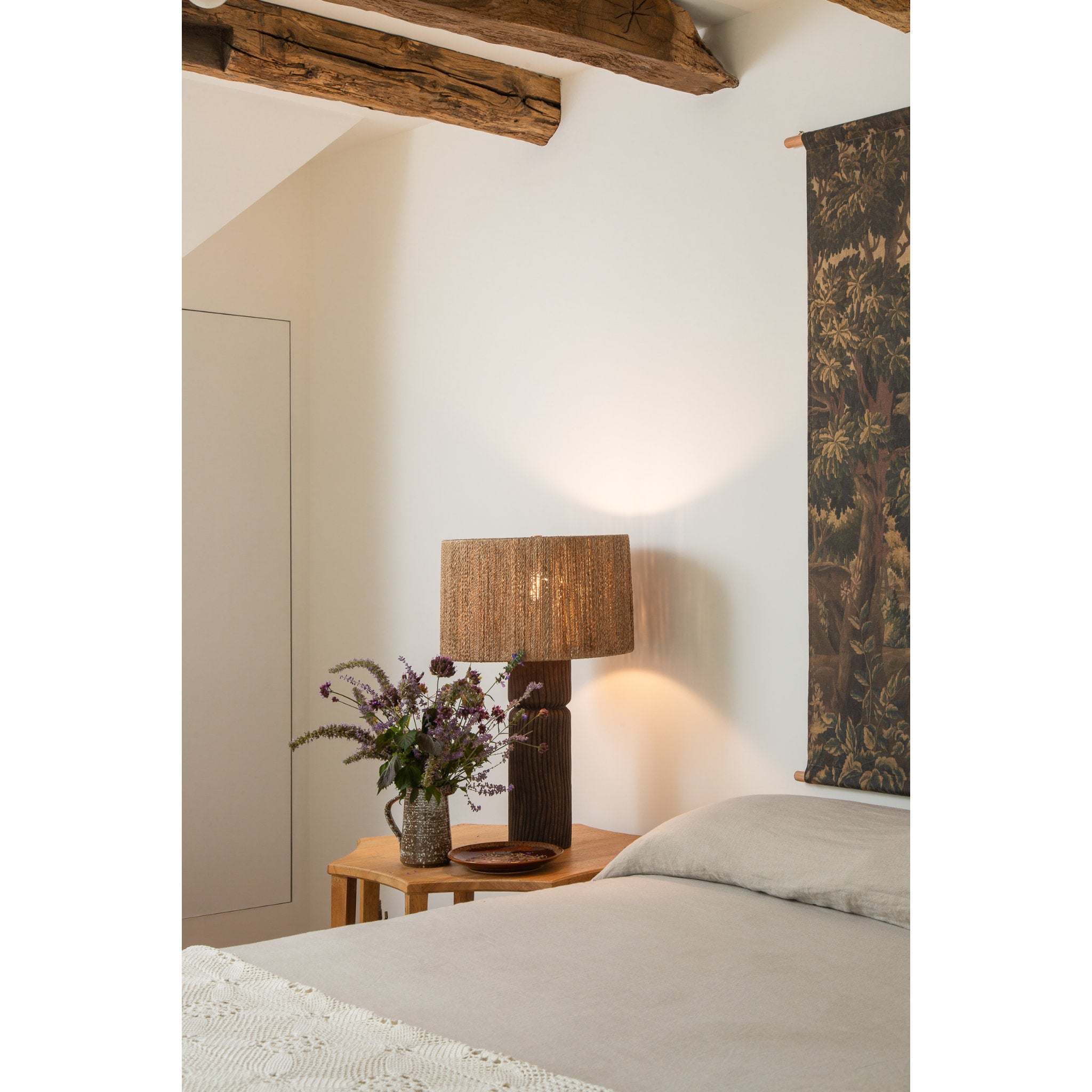 Folk 1-Light Table Lamp in Patina Brass by Lauren Liess 17W x 27.25H