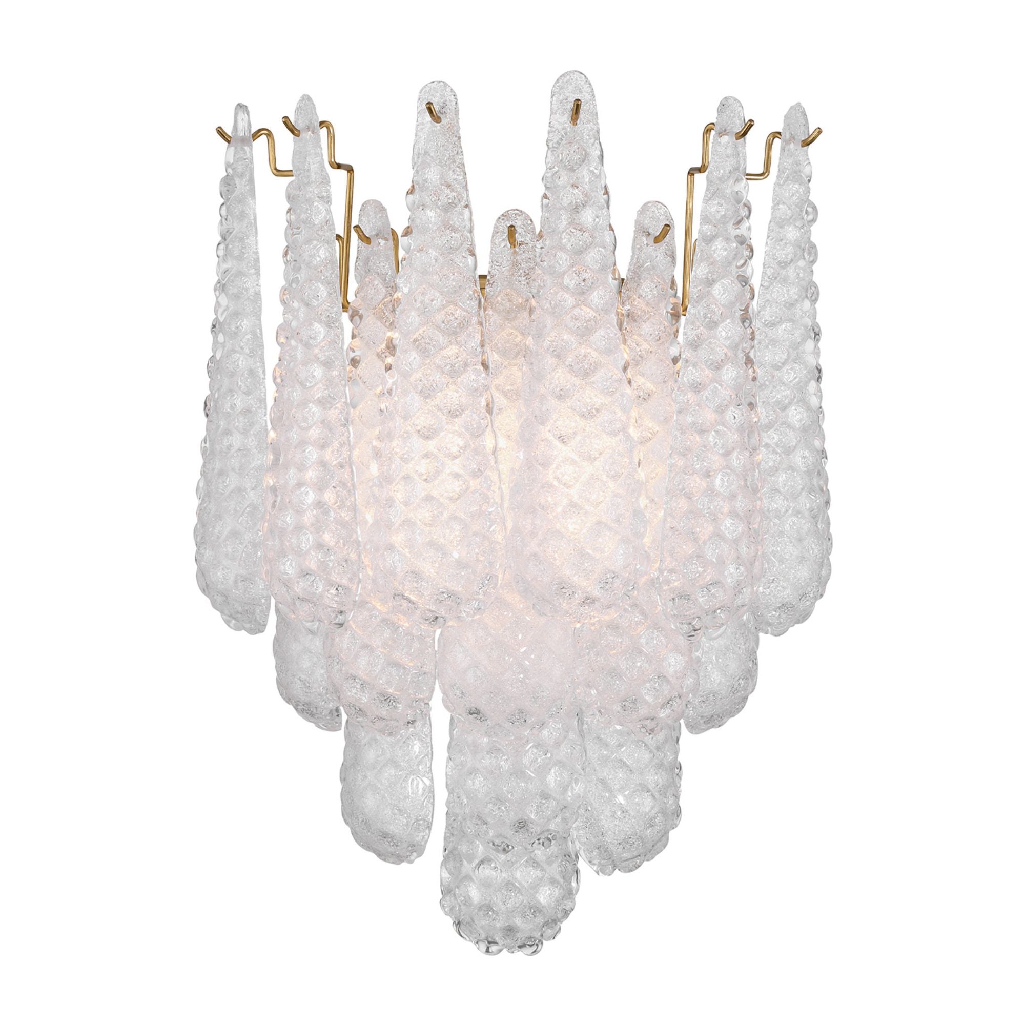 Ollie 14'' Aged Brass Sconce Clear 14"W x 18.75"H x 8"D