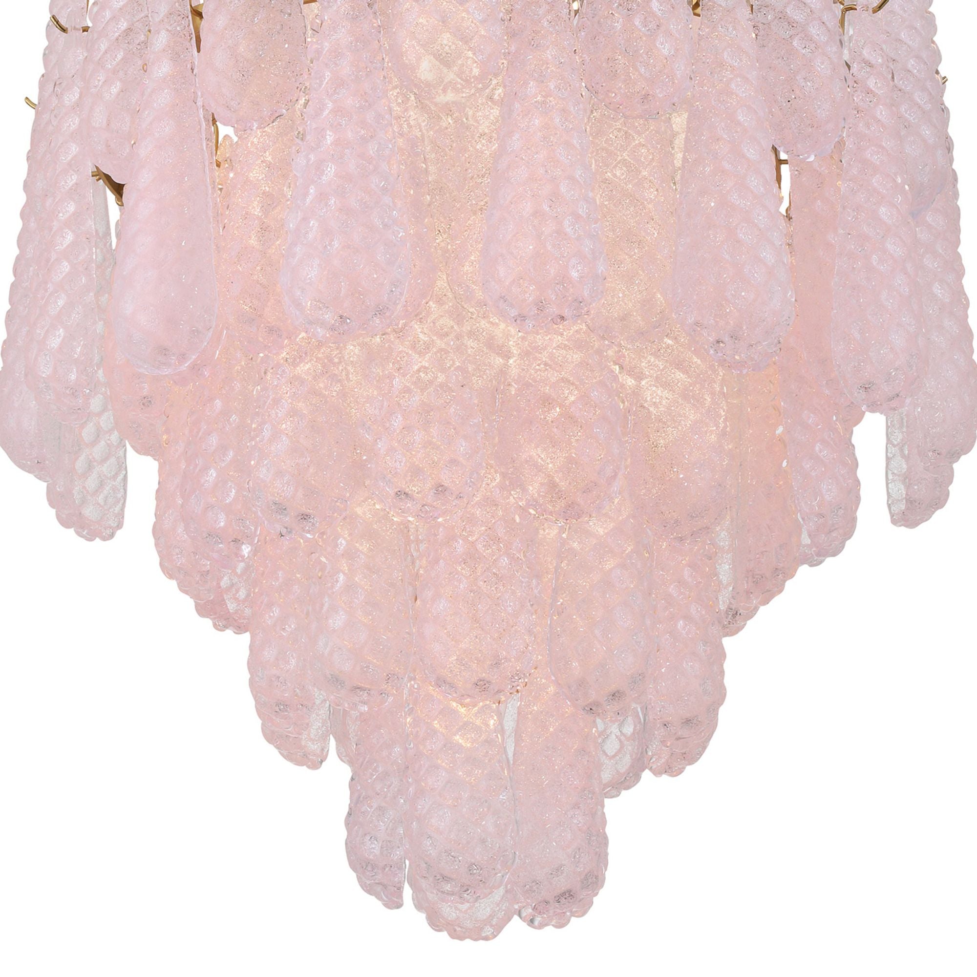 Ollie 16 Light Aged Brass Chandelier Sand Glass Blush 26.25"W x 36.75"H x 26.25"D