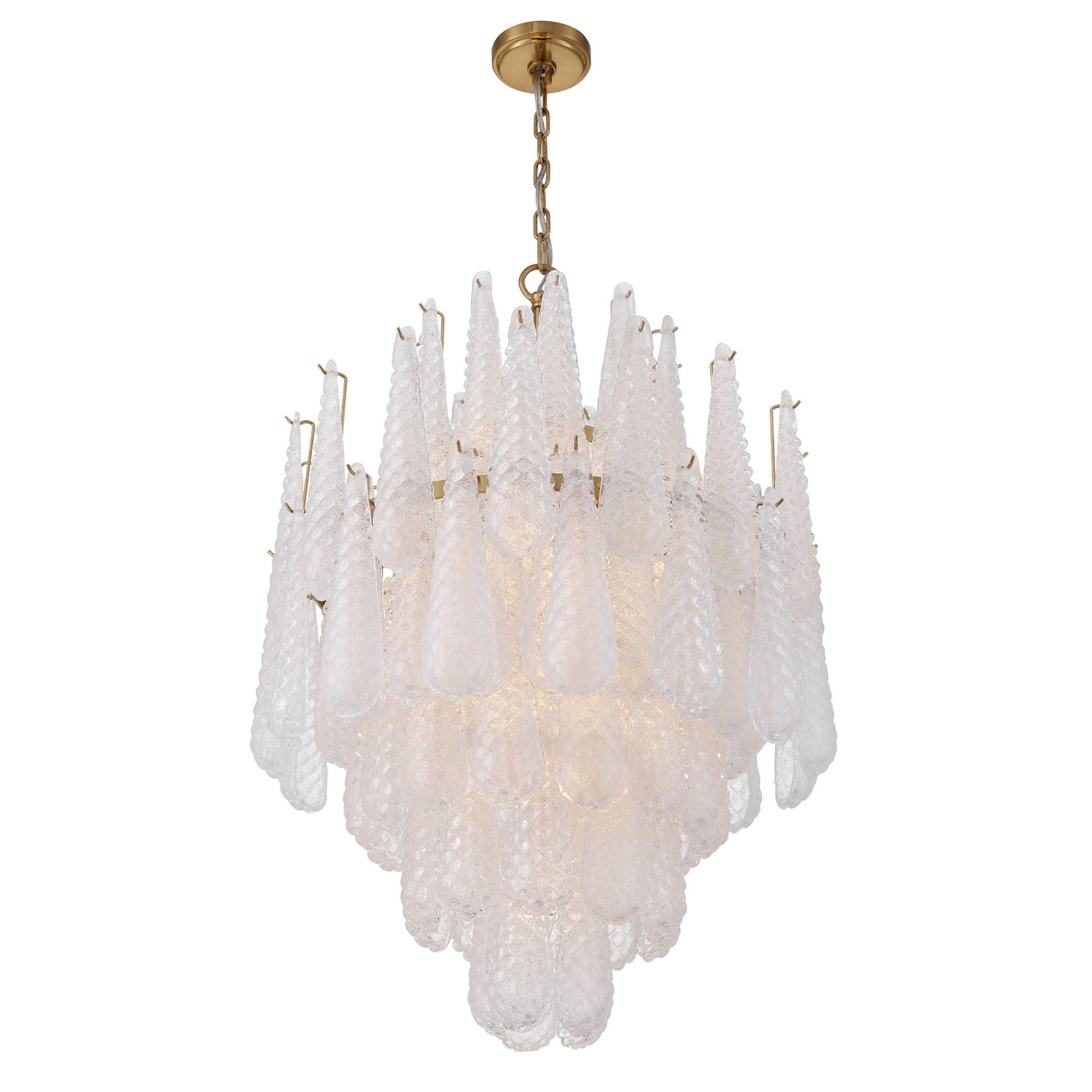 Ollie 16 Light Aged Brass Chandelier Sand Glass Clear 26.25"W x 36.75"H x 26.25"D