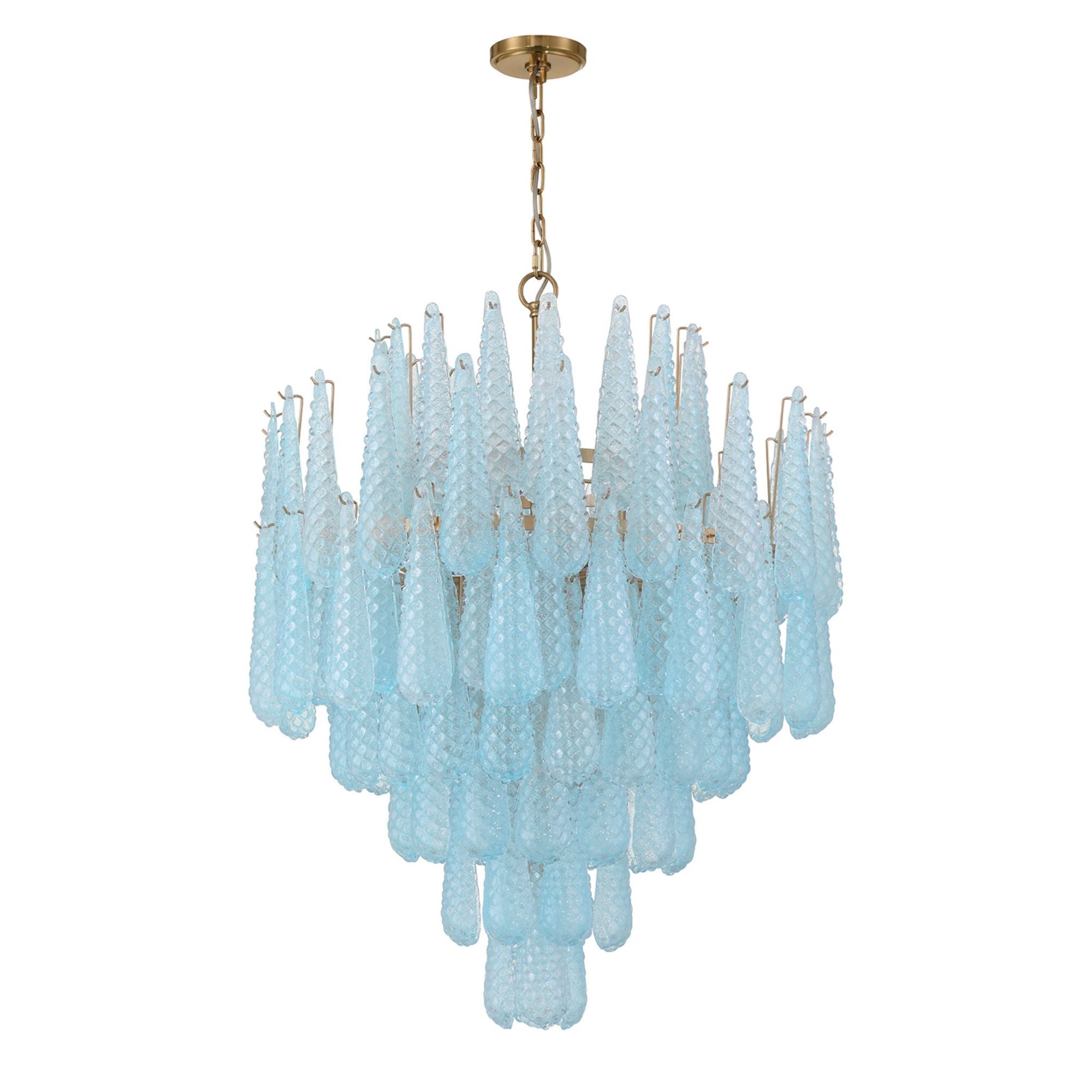 Ollie 33.25'' Aged Brass Chandelier Blue 33.25"W x 40.75"H x 33.25"D