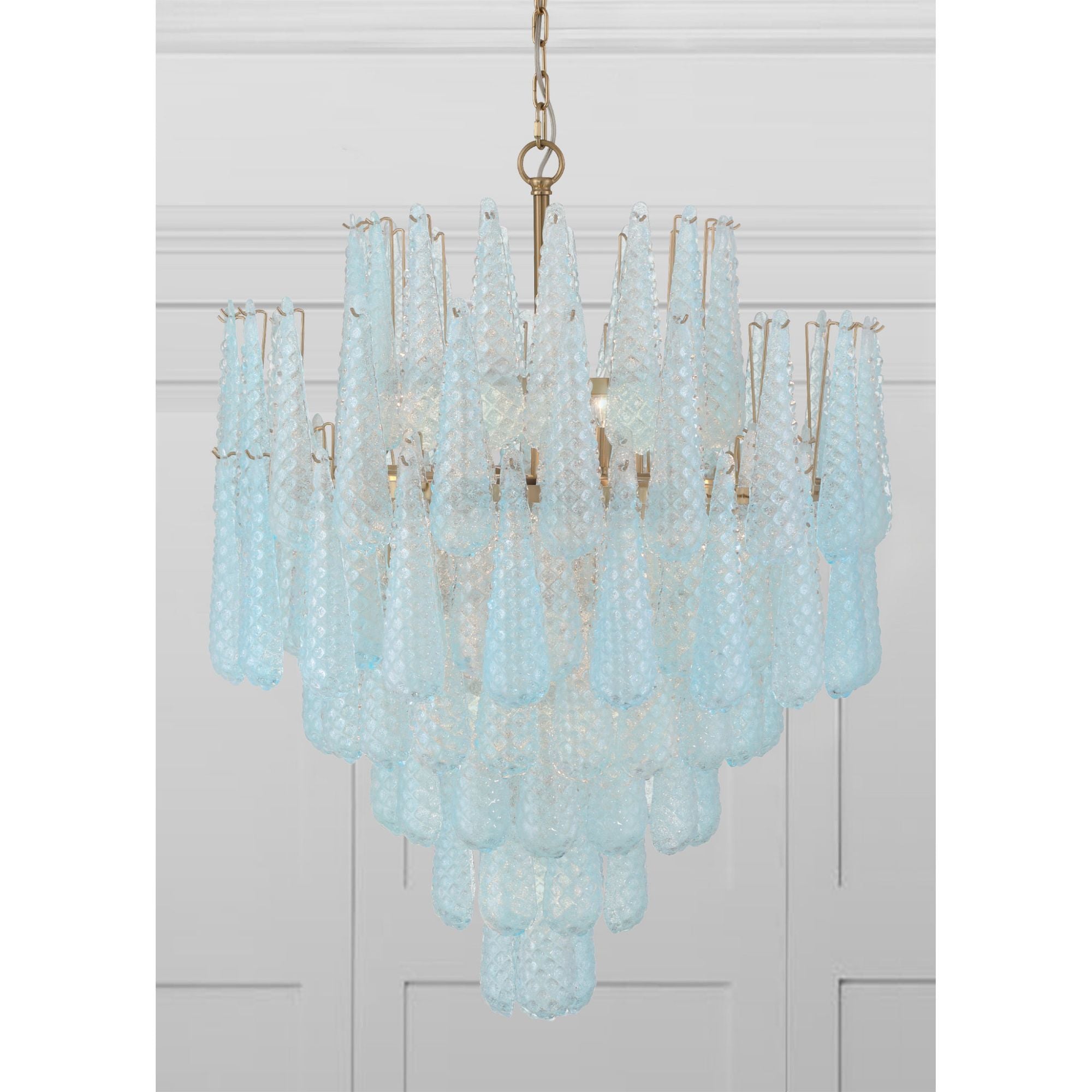 Ollie 33.25'' Aged Brass Chandelier Blue 33.25"W x 40.75"H x 33.25"D