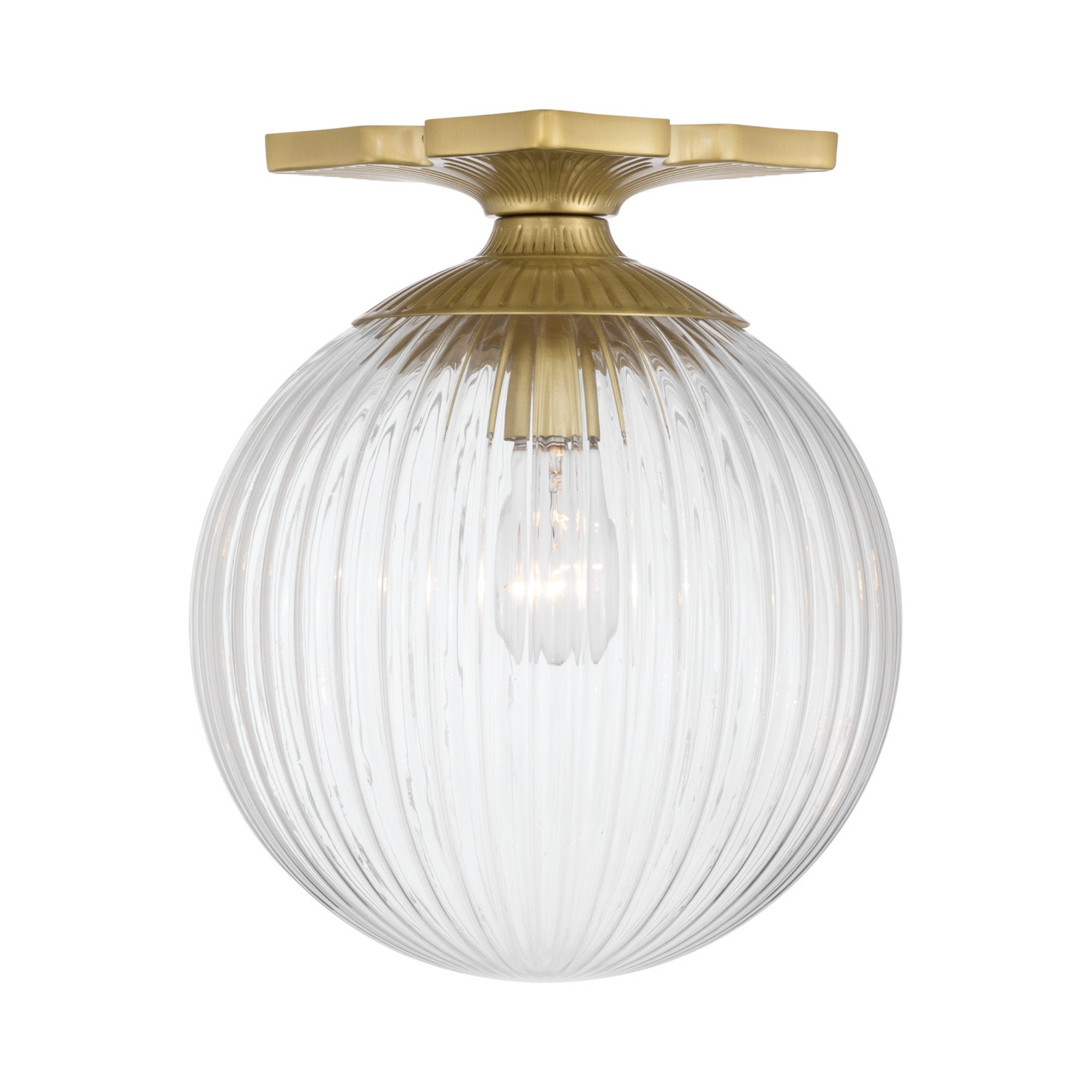 Orly 10'' Aged Brass Semi Flush Mount Gold 10"W x 12"H x 10"D