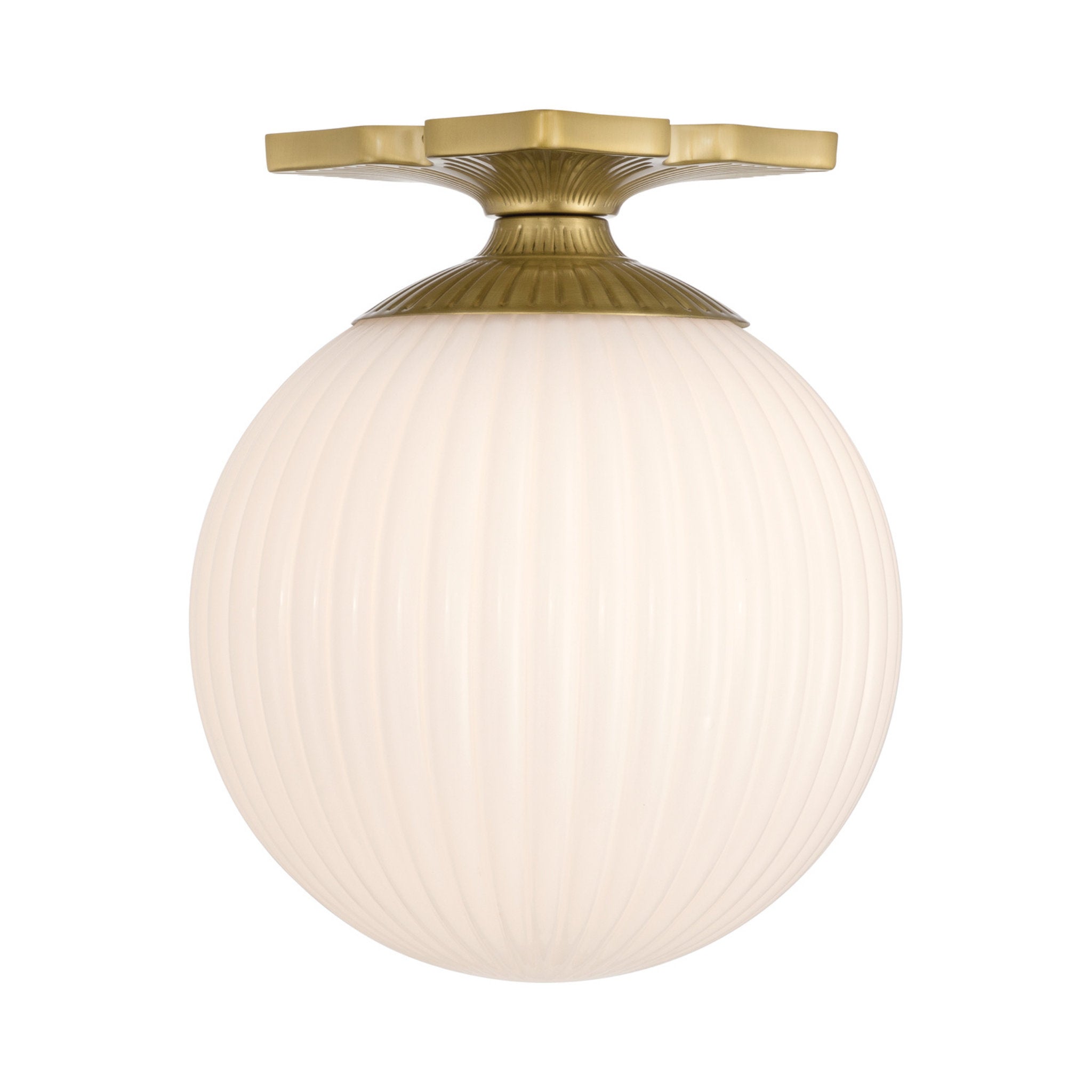 Orly 10'' Aged Brass Semi Flush Mount Gold 10"W x 12"H x 10"D