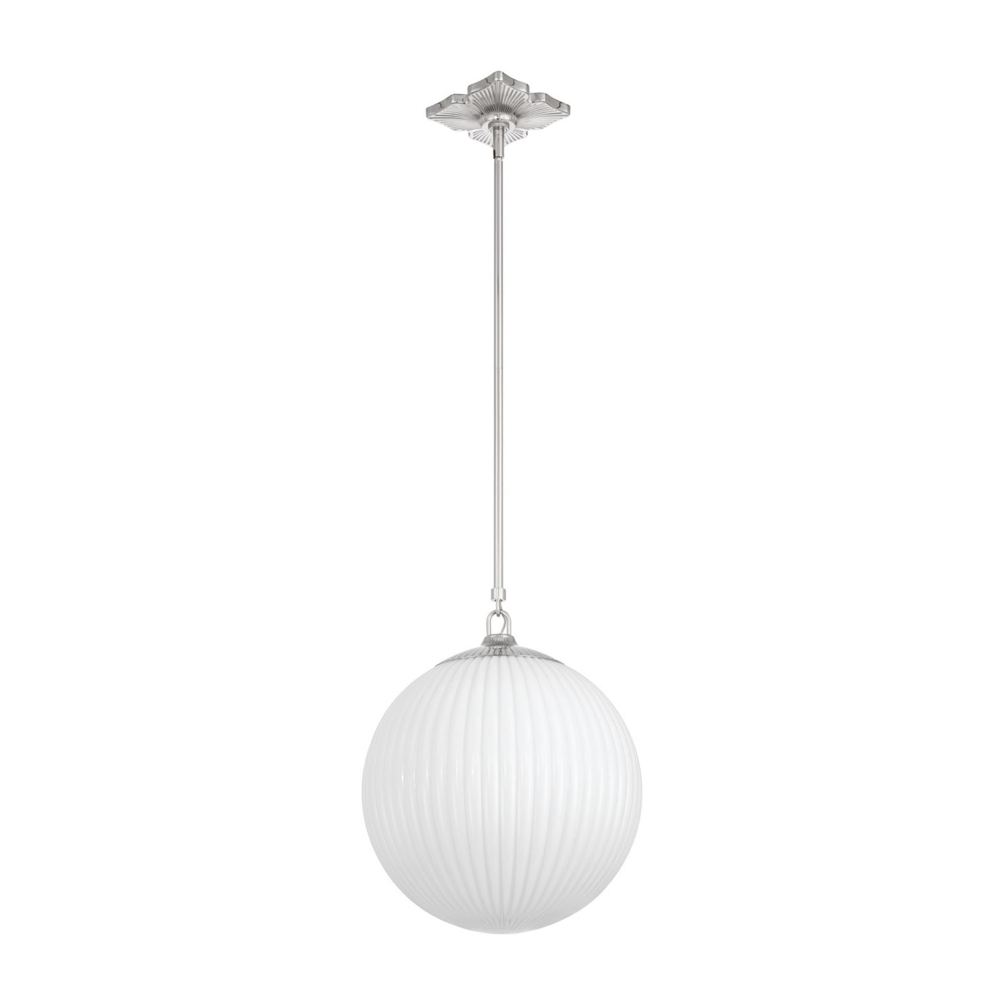 Orly 14'' Polished Nickel Pendant Silver 14"W x 17"H x 14"D