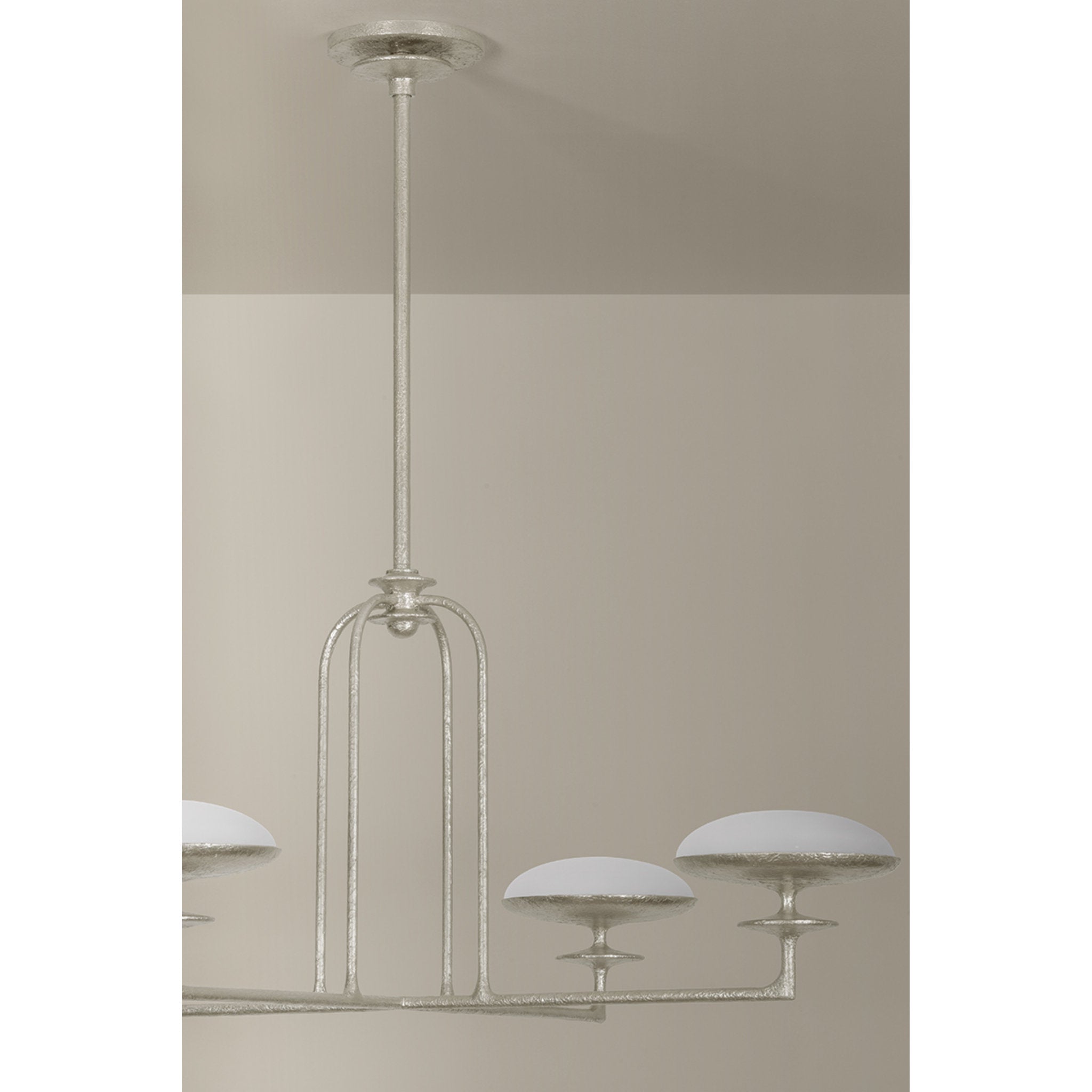 Pacific 4-Light Chandelier in Warm Silver Leaf 39W x 16.25H