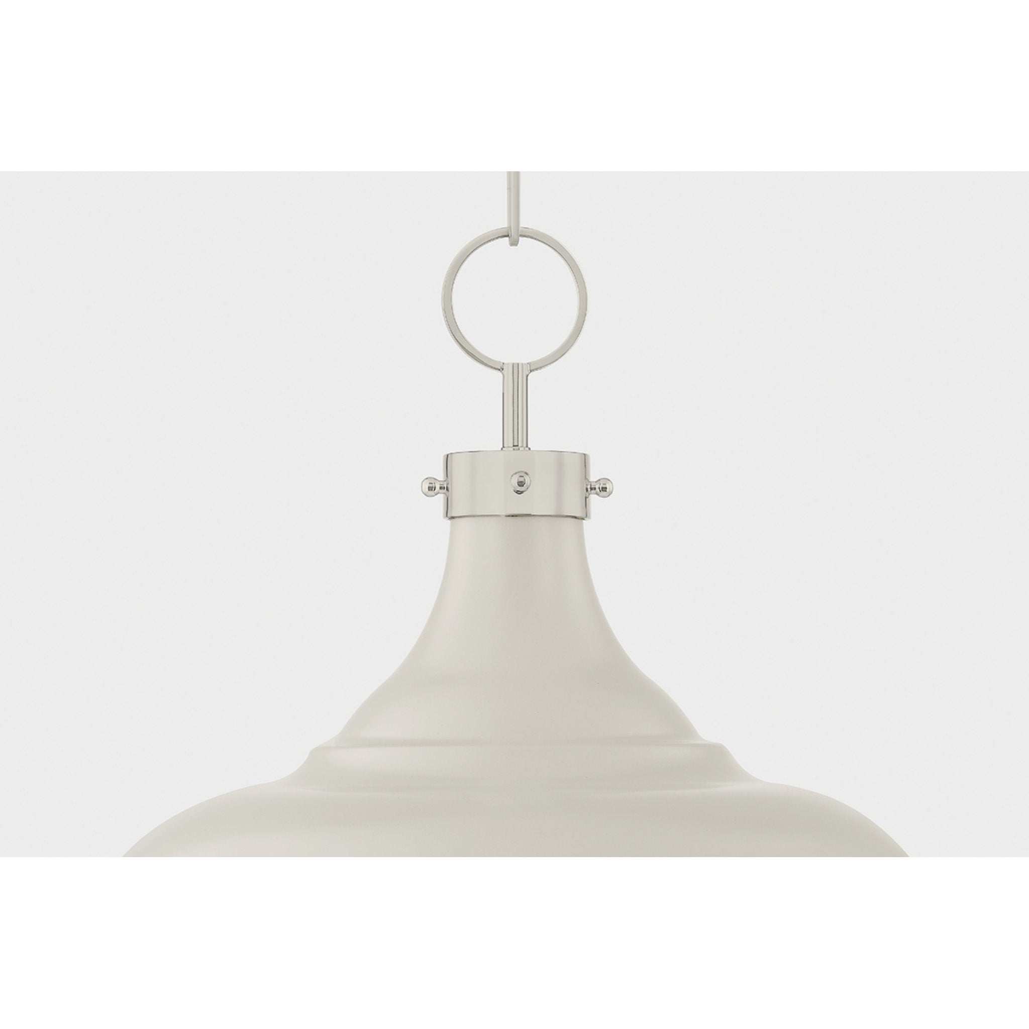 Painted No. 1 3-Light Pendant in Polished Nickel by Mark D. Sikes 18.25W x 16H (Off-White)