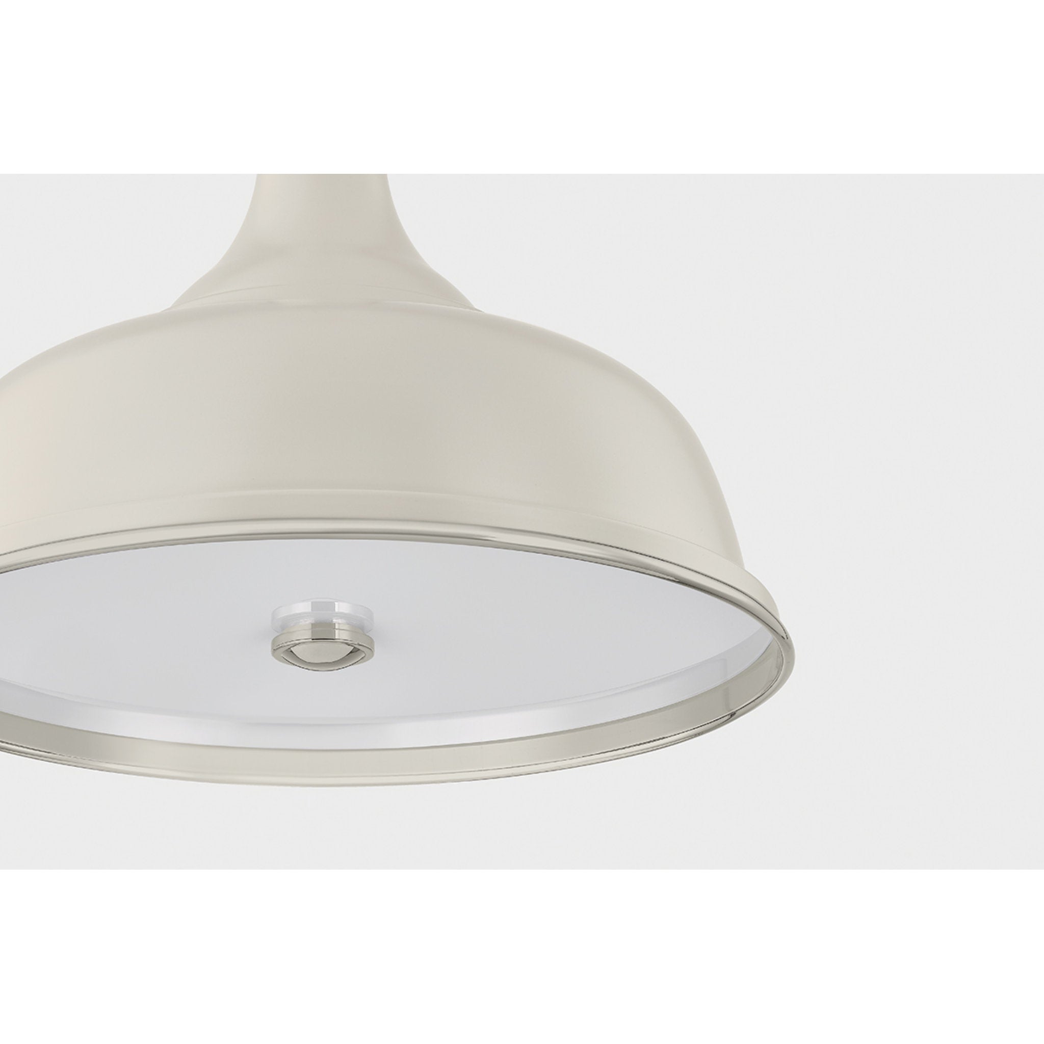 Painted No. 1 3-Light Pendant in Polished Nickel by Mark D. Sikes 18.25W x 16H (Off-White)