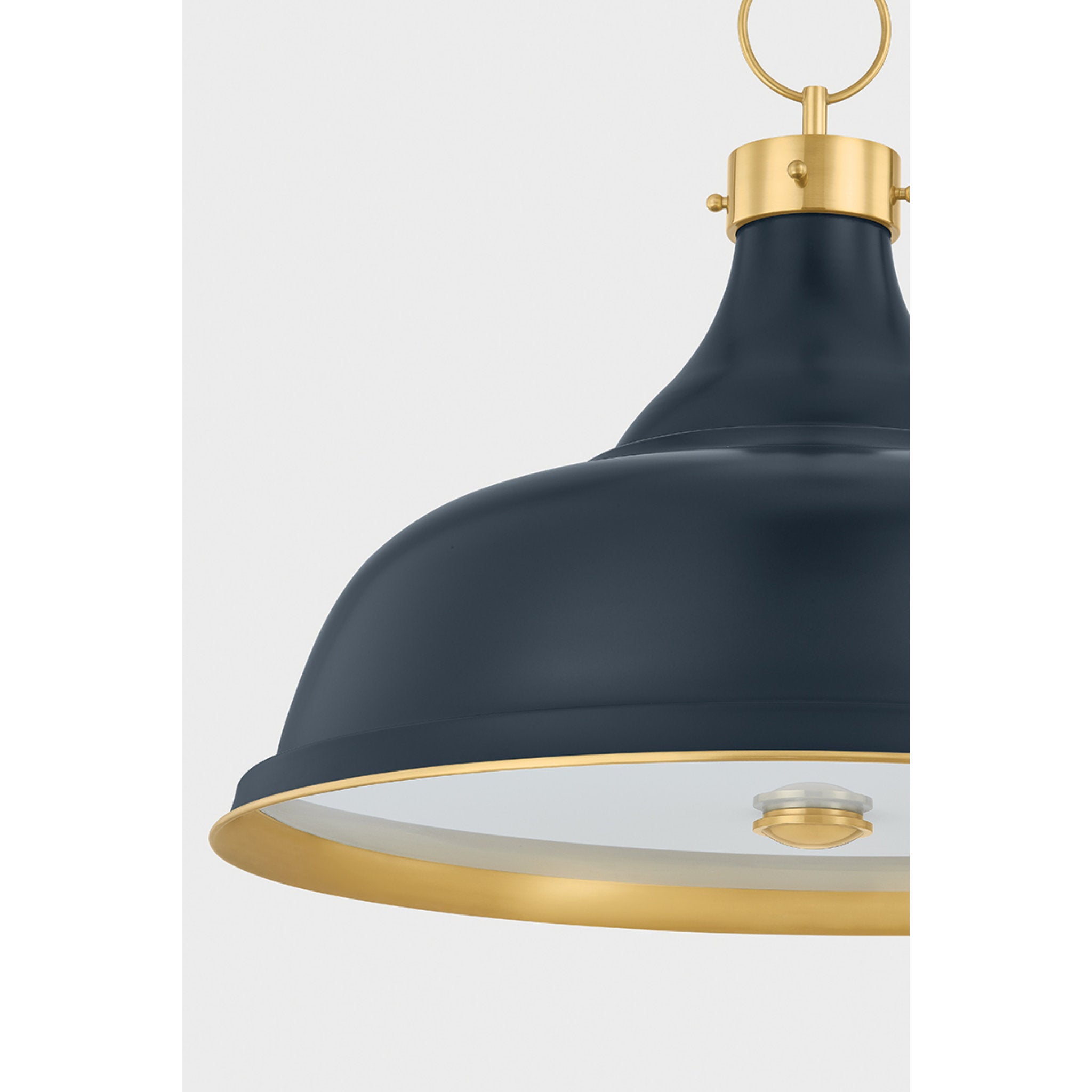 Painted No. 1 4-Light Pendant in Aged Brass by Mark D. Sikes 23.5W x 18.75H (Darkest Blue)