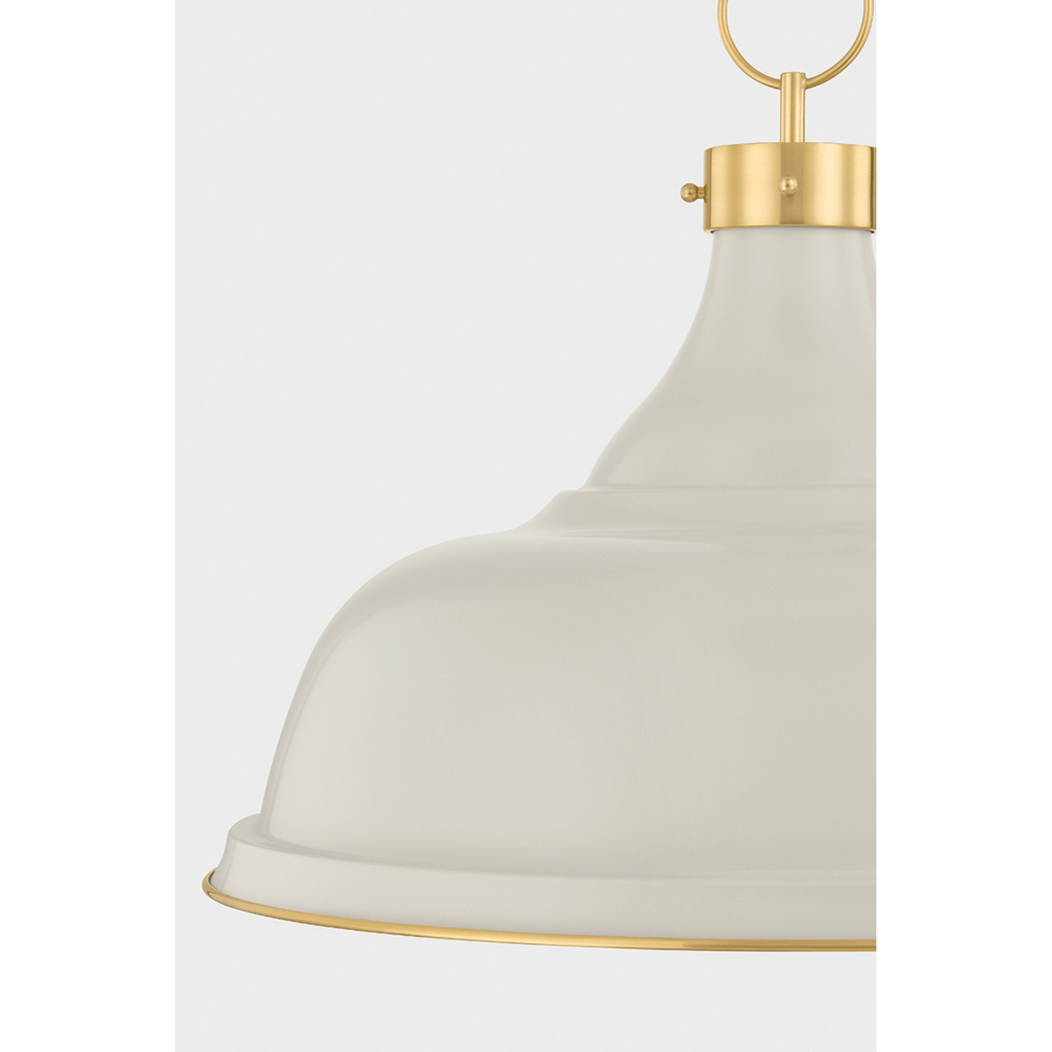 Painted No. 1 4-Light Pendant in Aged Brass by Mark D. Sikes 23.5W x 18.75H (Off-White)