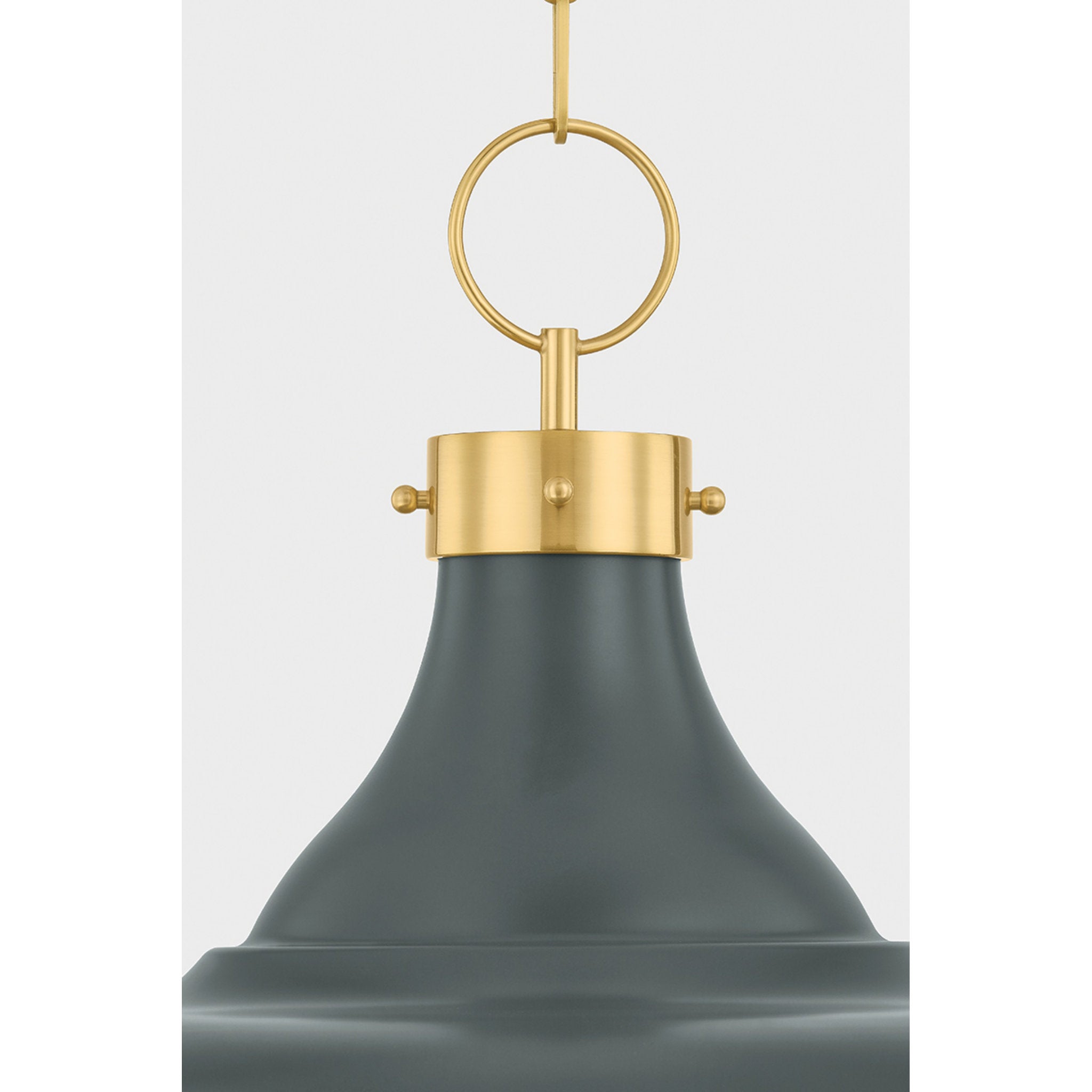 Painted No. 1 4-Light Pendant in Aged Brass by Mark D. Sikes 23.5W x 18.75H (Soft Studio Green)